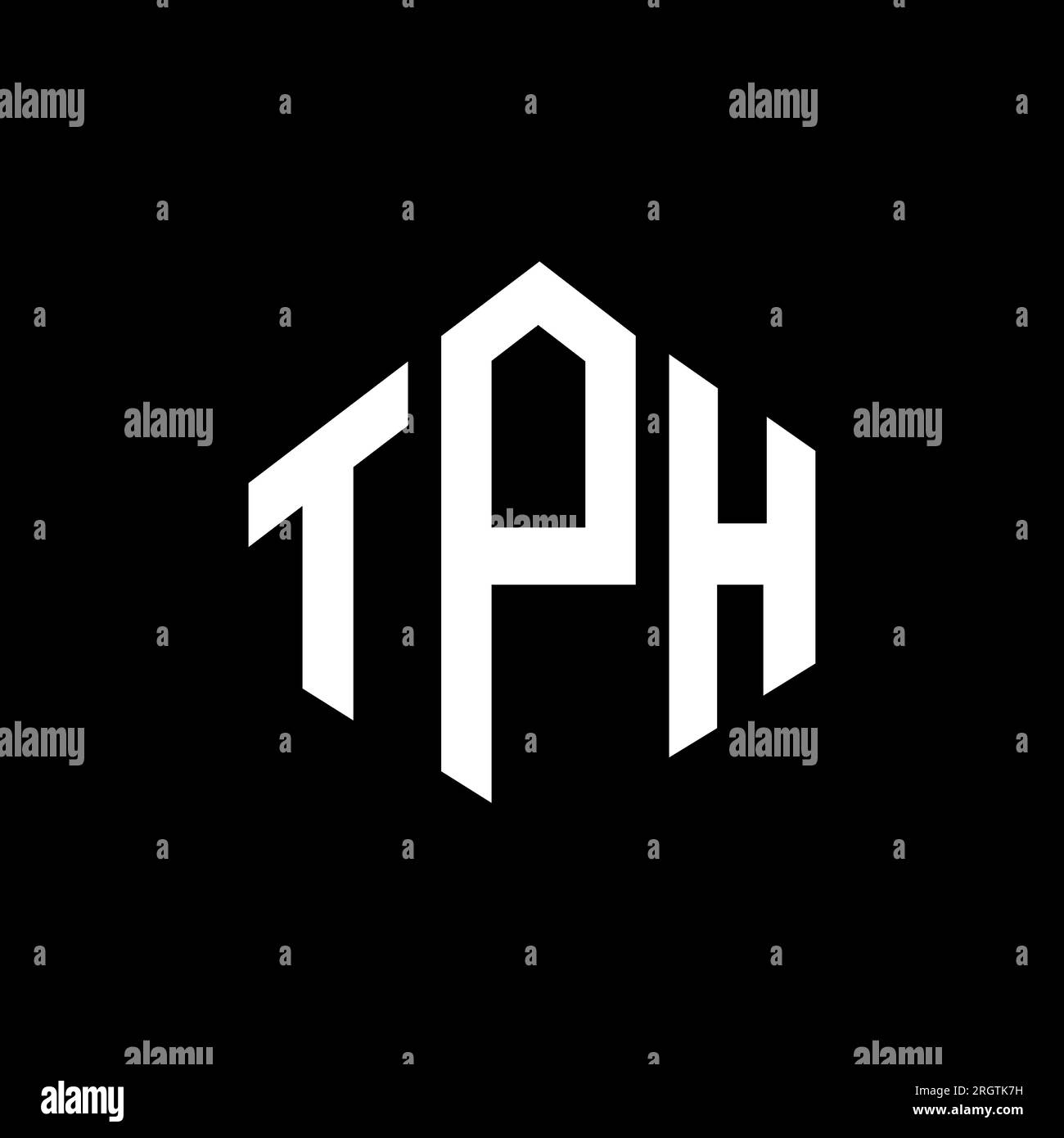 TPH letter logo design with polygon shape. TPH polygon and cube shape logo design. TPH hexagon vector logo template white and black colors. TPH monogr Stock Vector