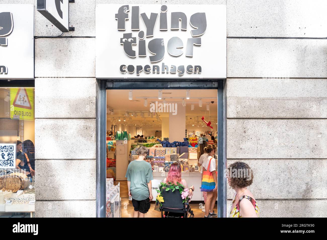 Shoppers are seen at the Danish gift chain, Flying Tiger Copenhagen, store in Spain Stock Photo
