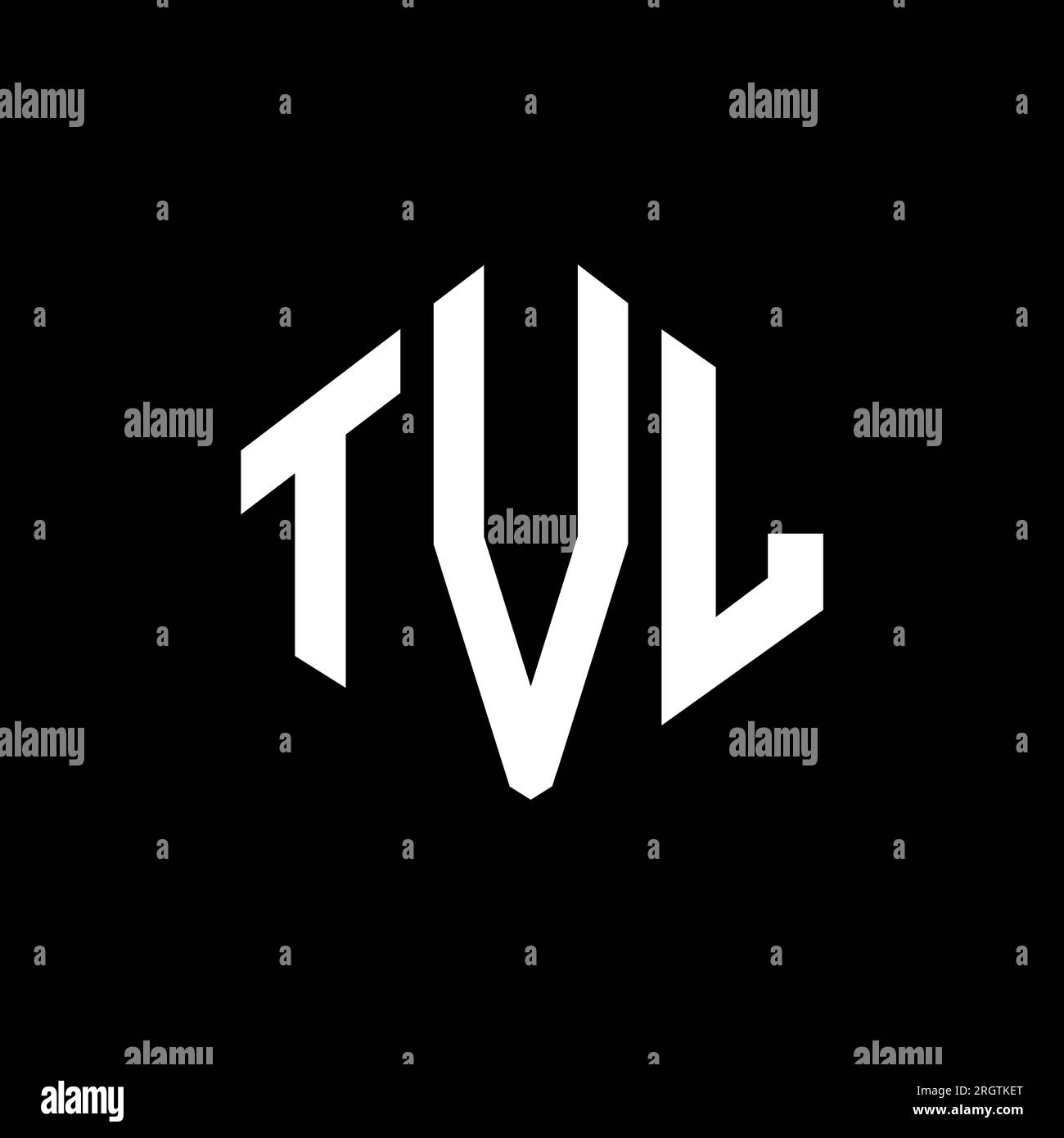TVL letter logo design with polygon shape. TVL polygon and cube shape