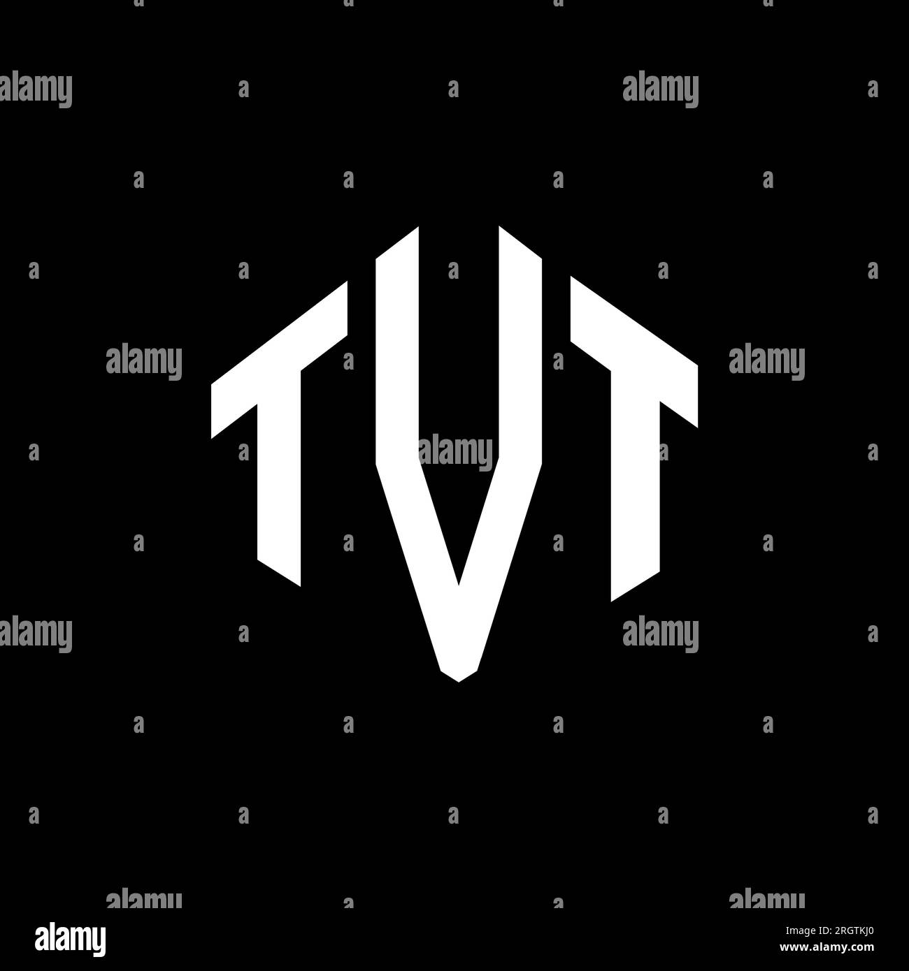 TVT letter logo design with polygon shape. TVT polygon and cube shape ...