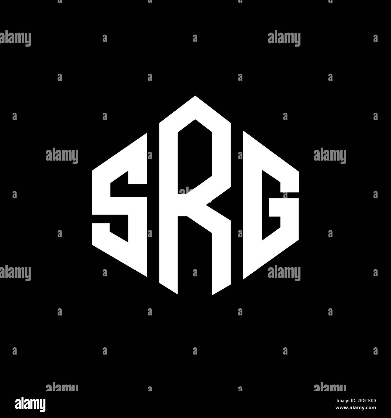 SRG letter logo design with polygon shape. SRG polygon and cube shape