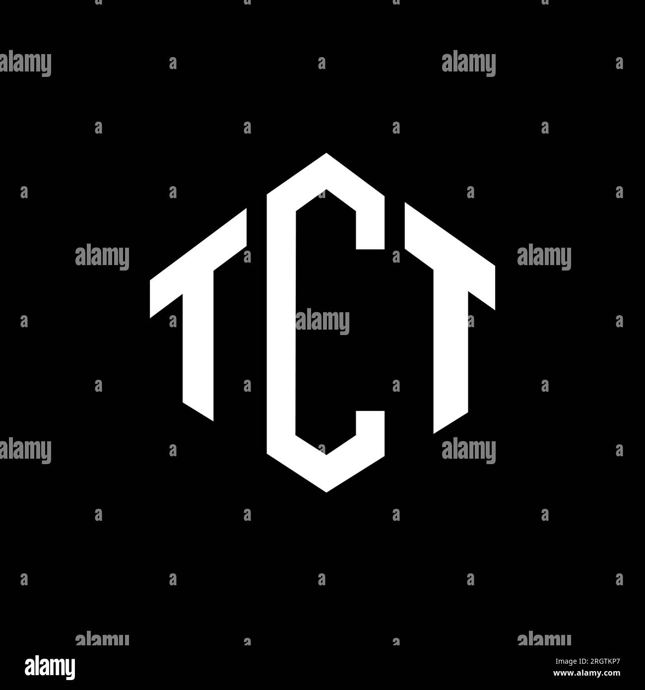 TCT letter logo design with polygon shape. TCT polygon and cube shape