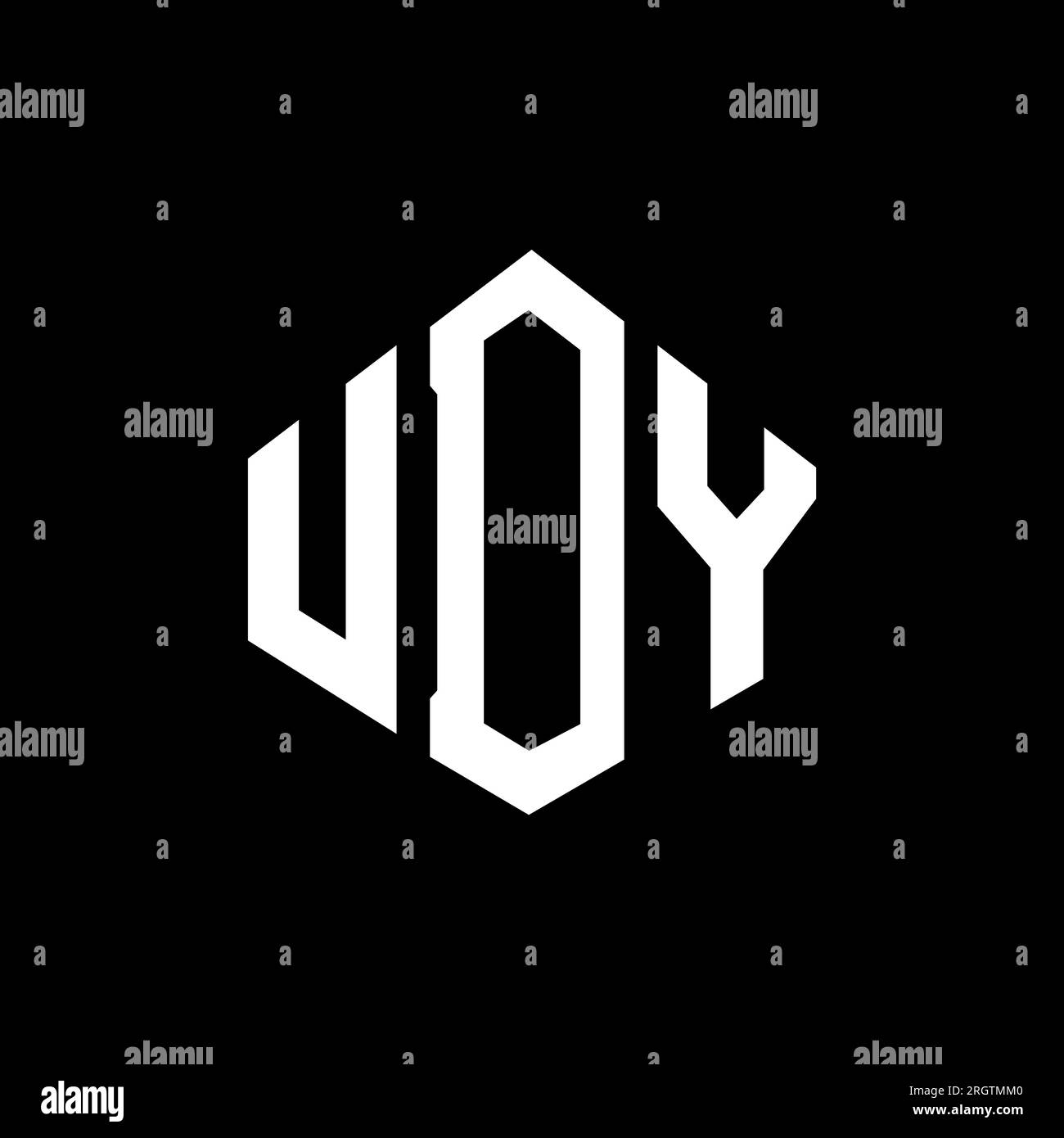 UDY letter logo design with polygon shape. UDY polygon and cube shape logo design. UDY hexagon vector logo template white and black colors. UDY monogr Stock Vector