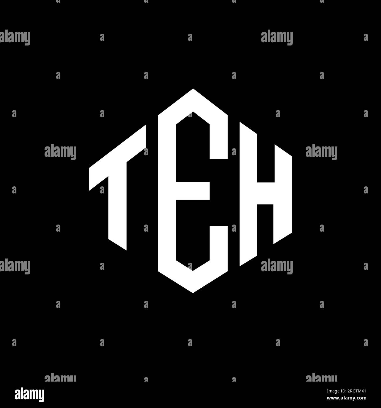 TEH letter logo design with polygon shape. TEH polygon and cube shape logo design. TEH hexagon vector logo template white and black colors. TEH monogr Stock Vector
