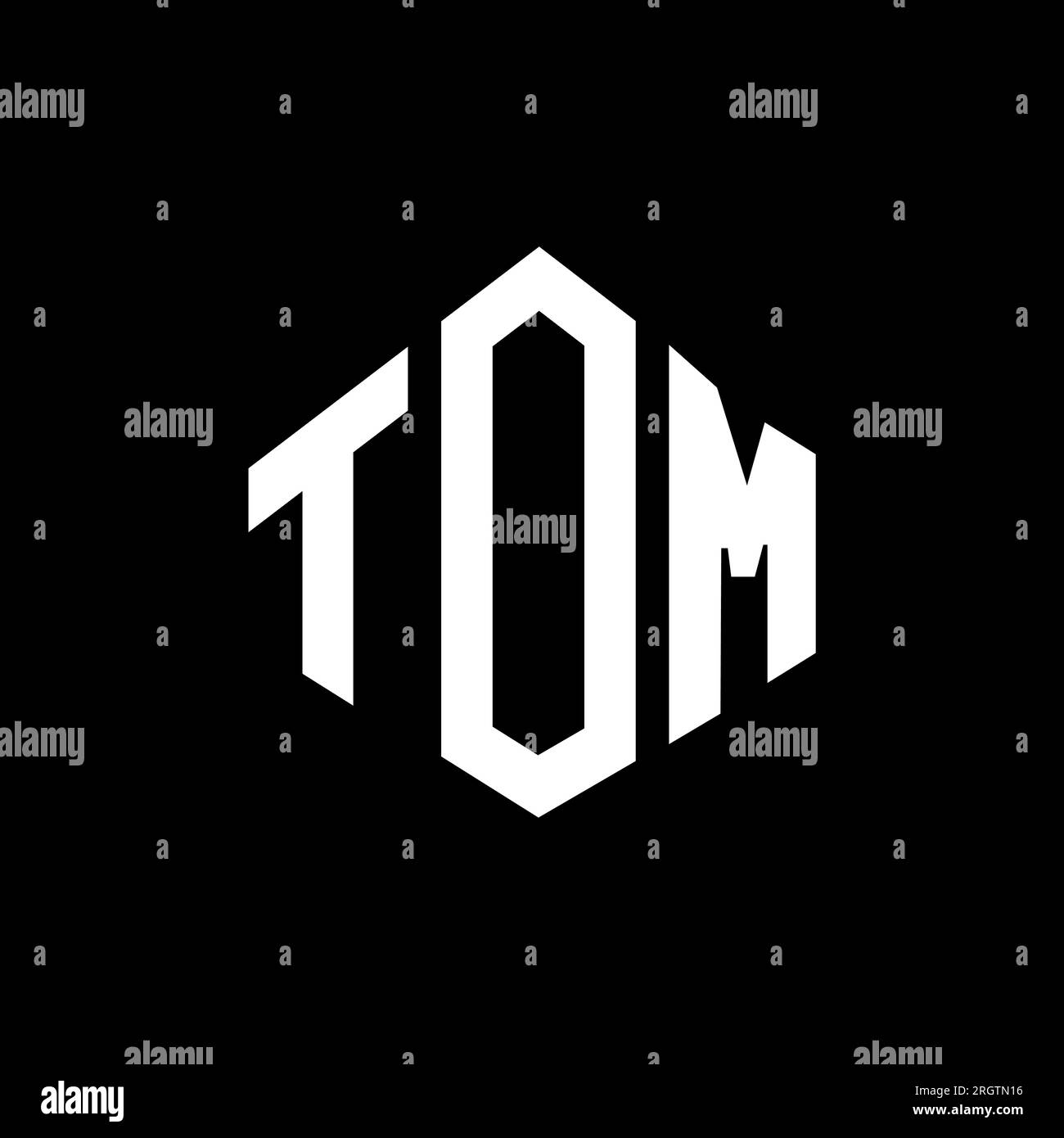TOM letter logo design with polygon shape. TOM polygon and cube shape logo design. TOM hexagon vector logo template white and black colors. TOM monogr Stock Vector
