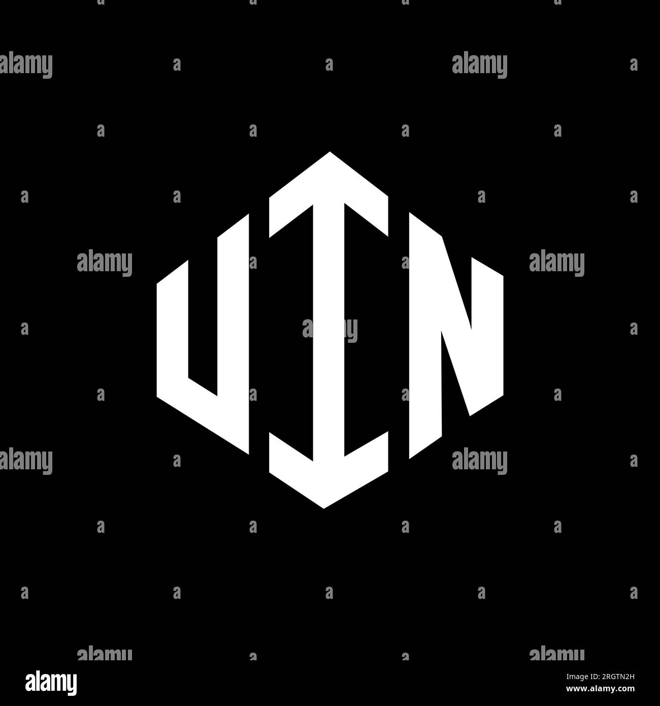 UIN letter logo design with polygon shape. UIN polygon and cube shape
