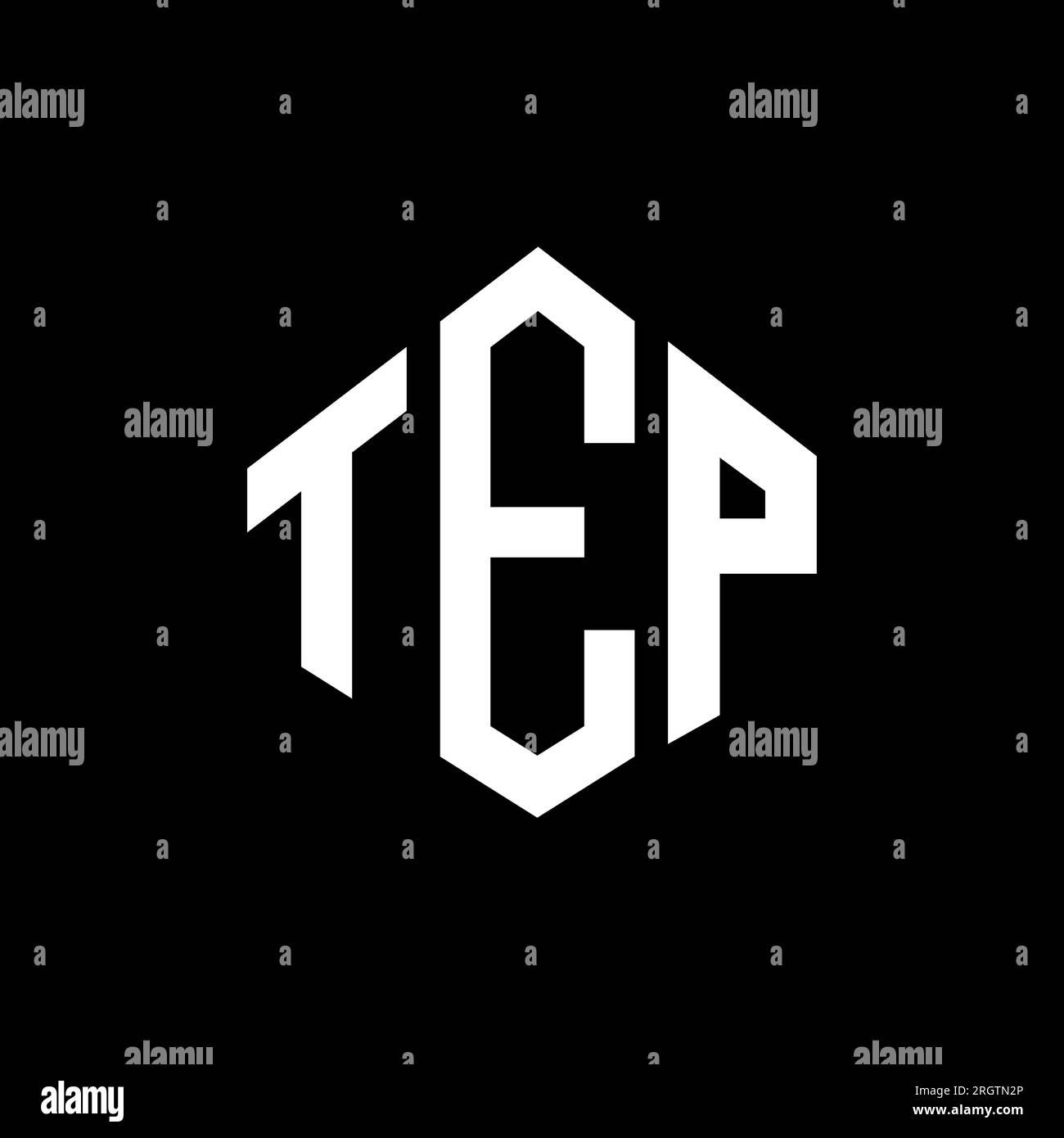 TEP letter logo design with polygon shape. TEP polygon and cube shape logo design. TEP hexagon vector logo template white and black colors. TEP monogr Stock Vector