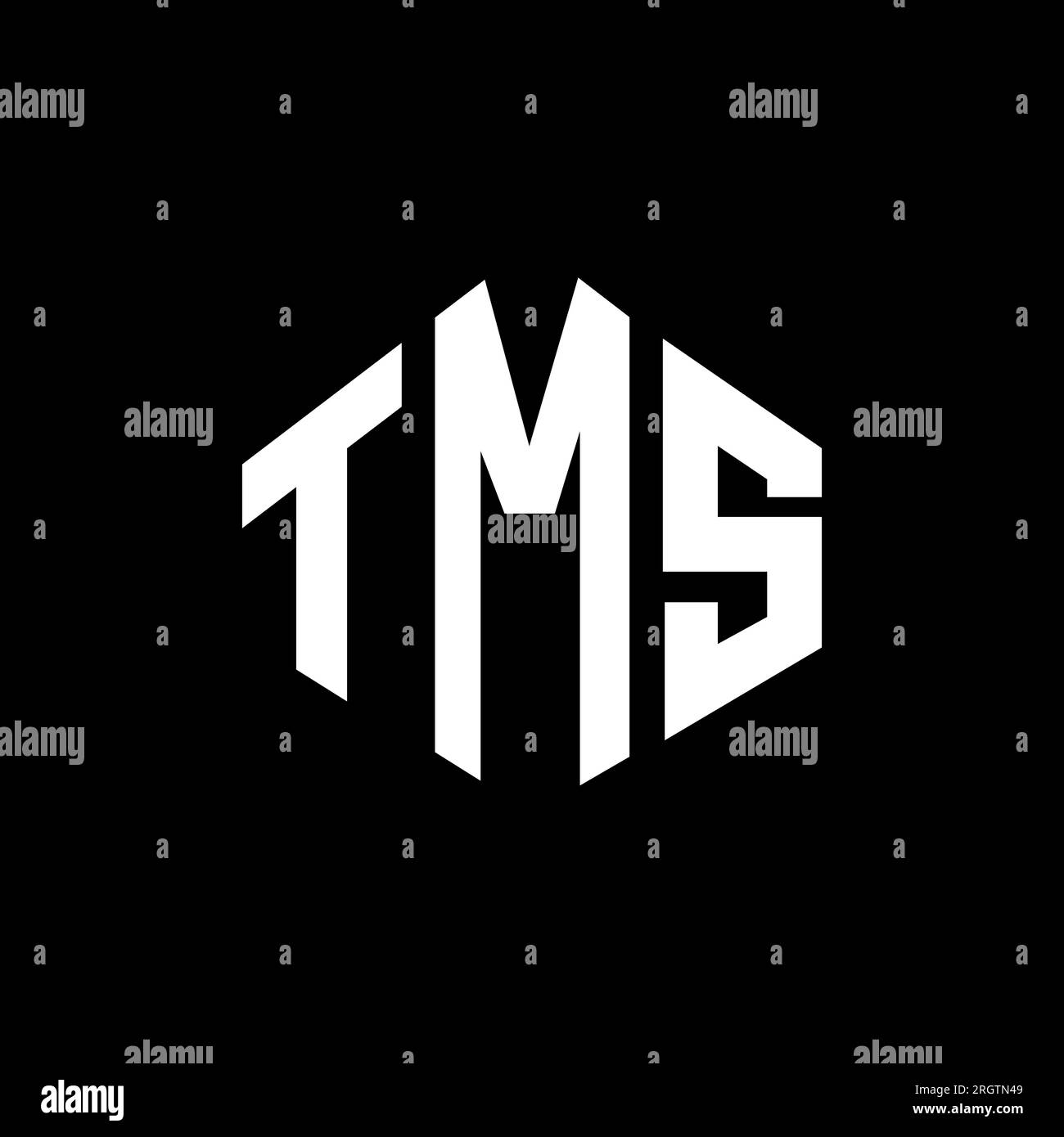 TMS letter logo design with polygon shape. TMS polygon and cube shape logo design. TMS hexagon vector logo template white and black colors. TMS monogr Stock Vector
