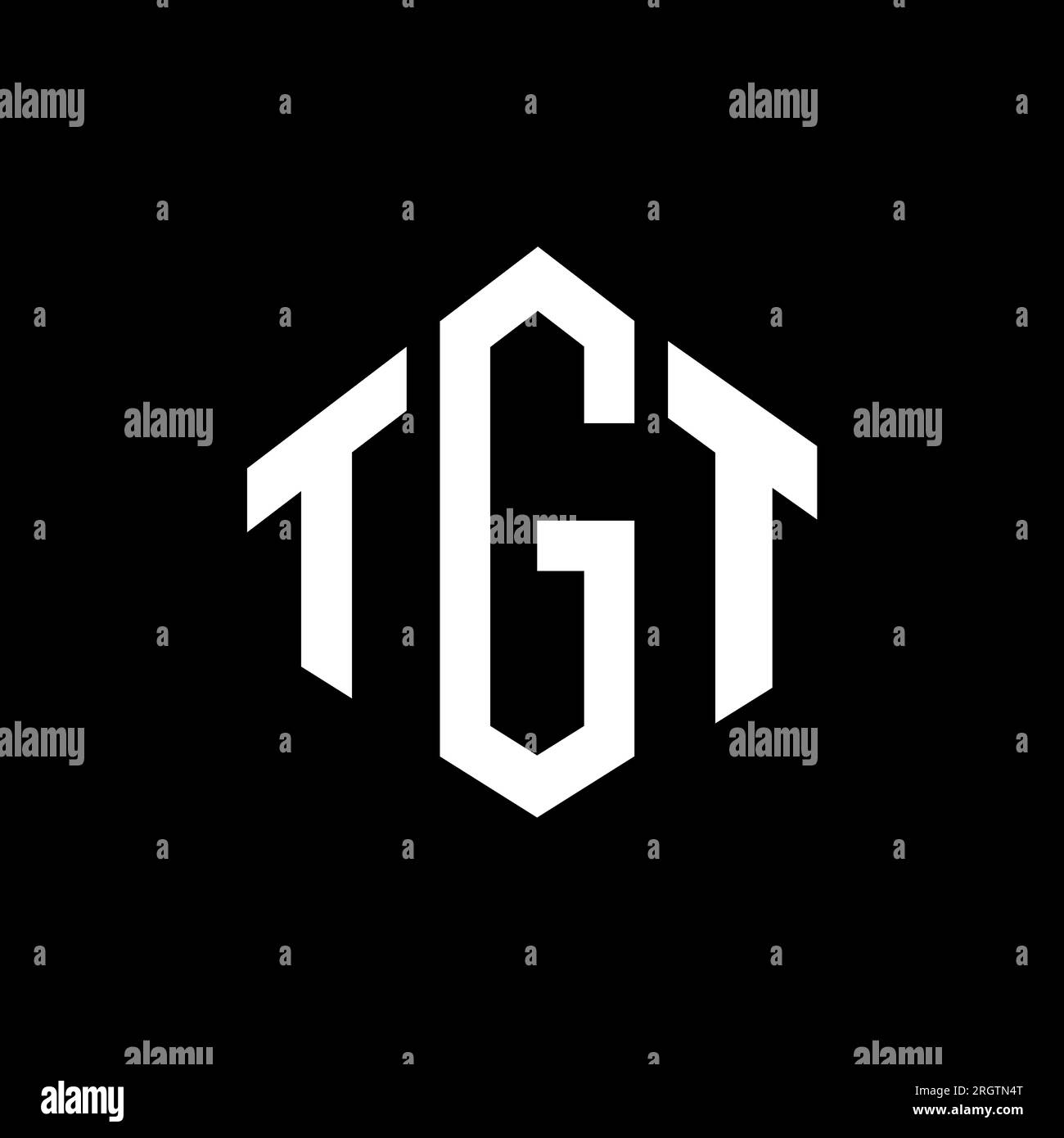 TGT letter logo design with polygon shape. TGT polygon and cube shape logo design. TGT hexagon vector logo template white and black colors. TGT monogr Stock Vector