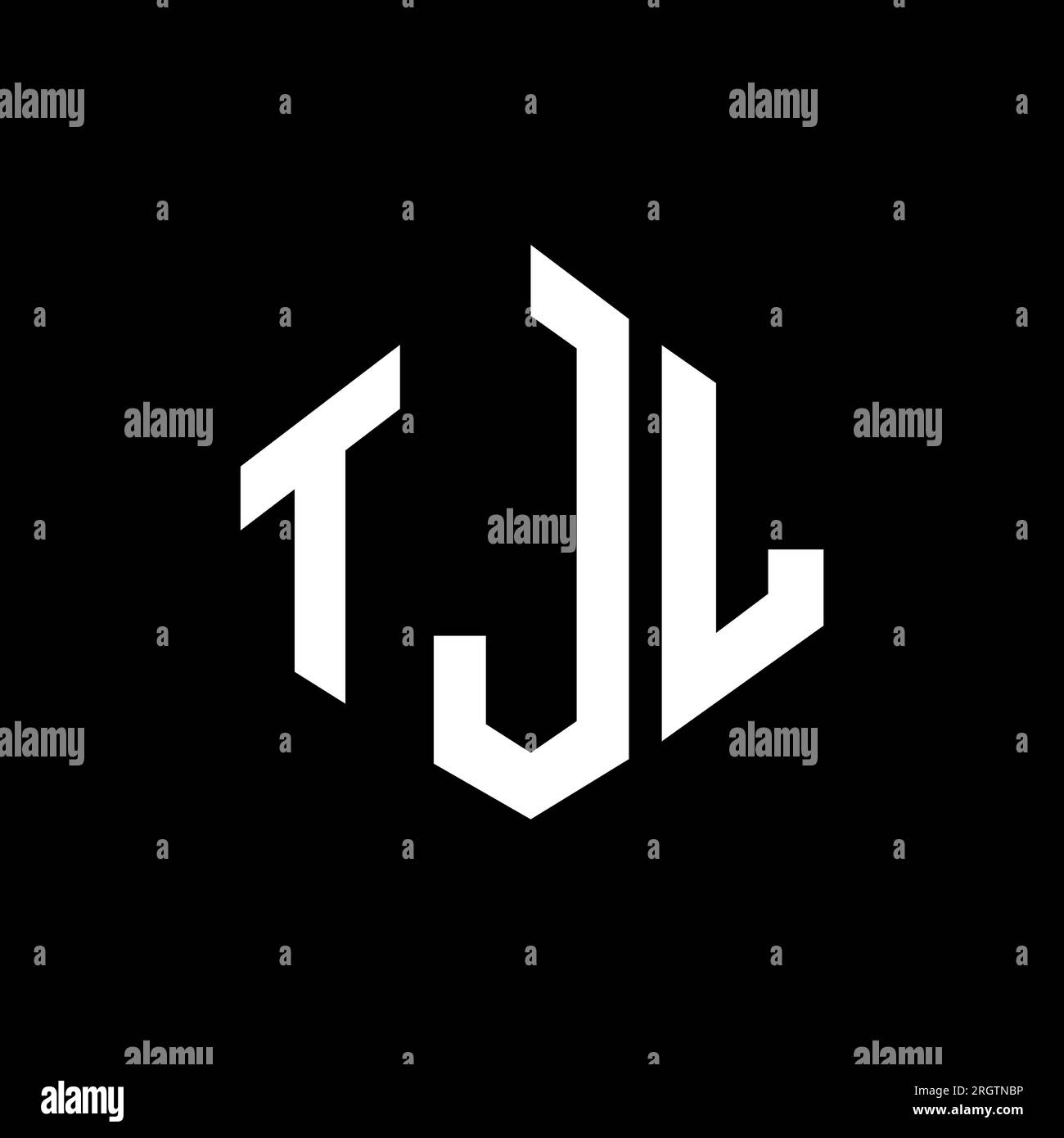 TJL letter logo design with polygon shape. TJL polygon and cube shape logo design. TJL hexagon vector logo template white and black colors. TJL monogr Stock Vector