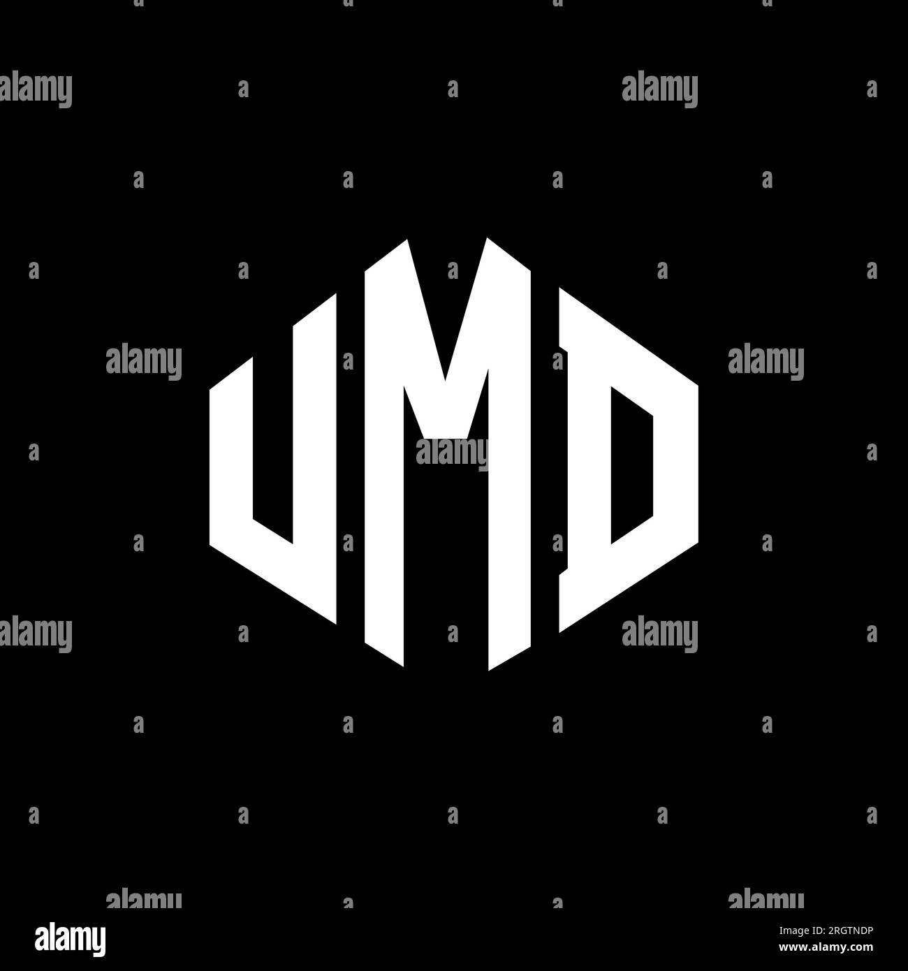 UMD letter logo design with polygon shape. UMD polygon and cube shape