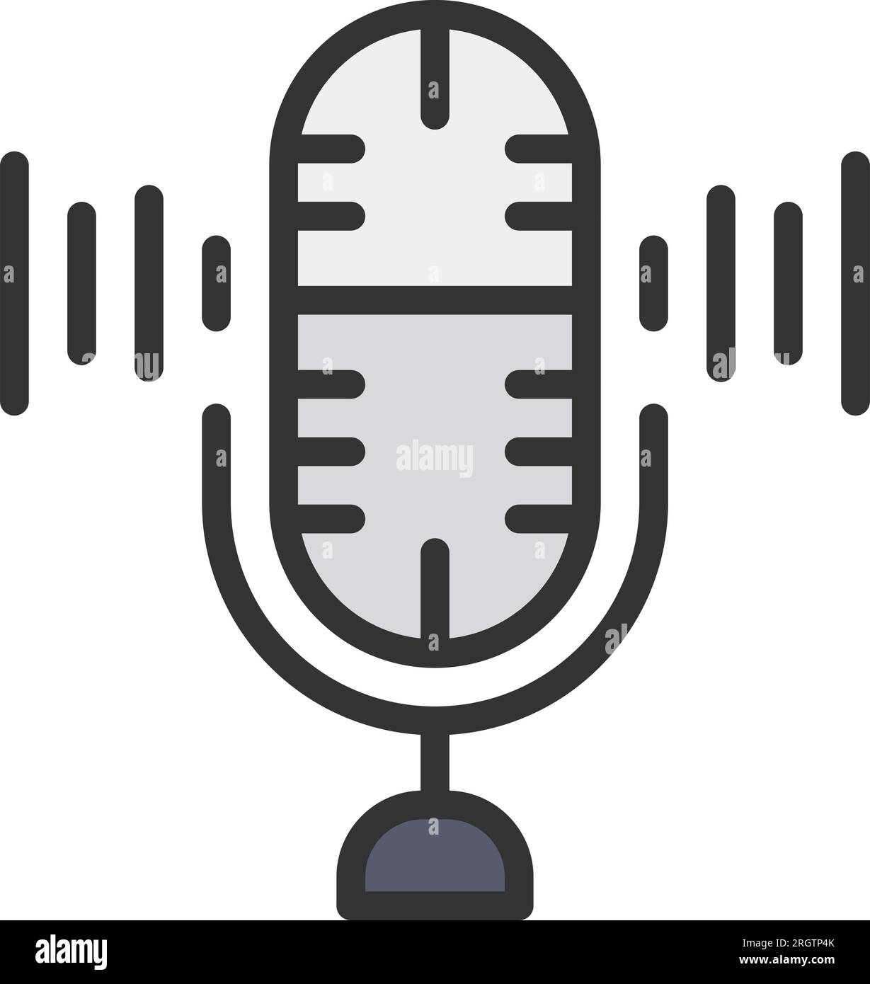 Microphone Icon image. Suitable for mobile application. Stock Vector