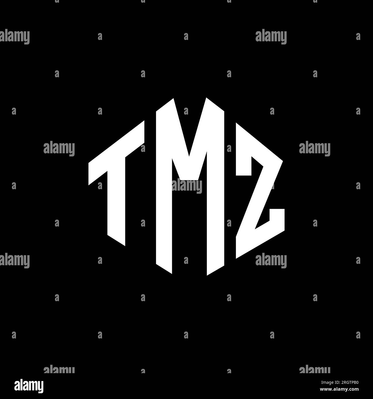 TMZ letter logo design with polygon shape. TMZ polygon and cube shape