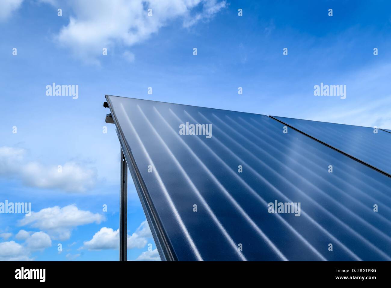 Heat pump and solar collector on the roof Stock Photo - Alamy