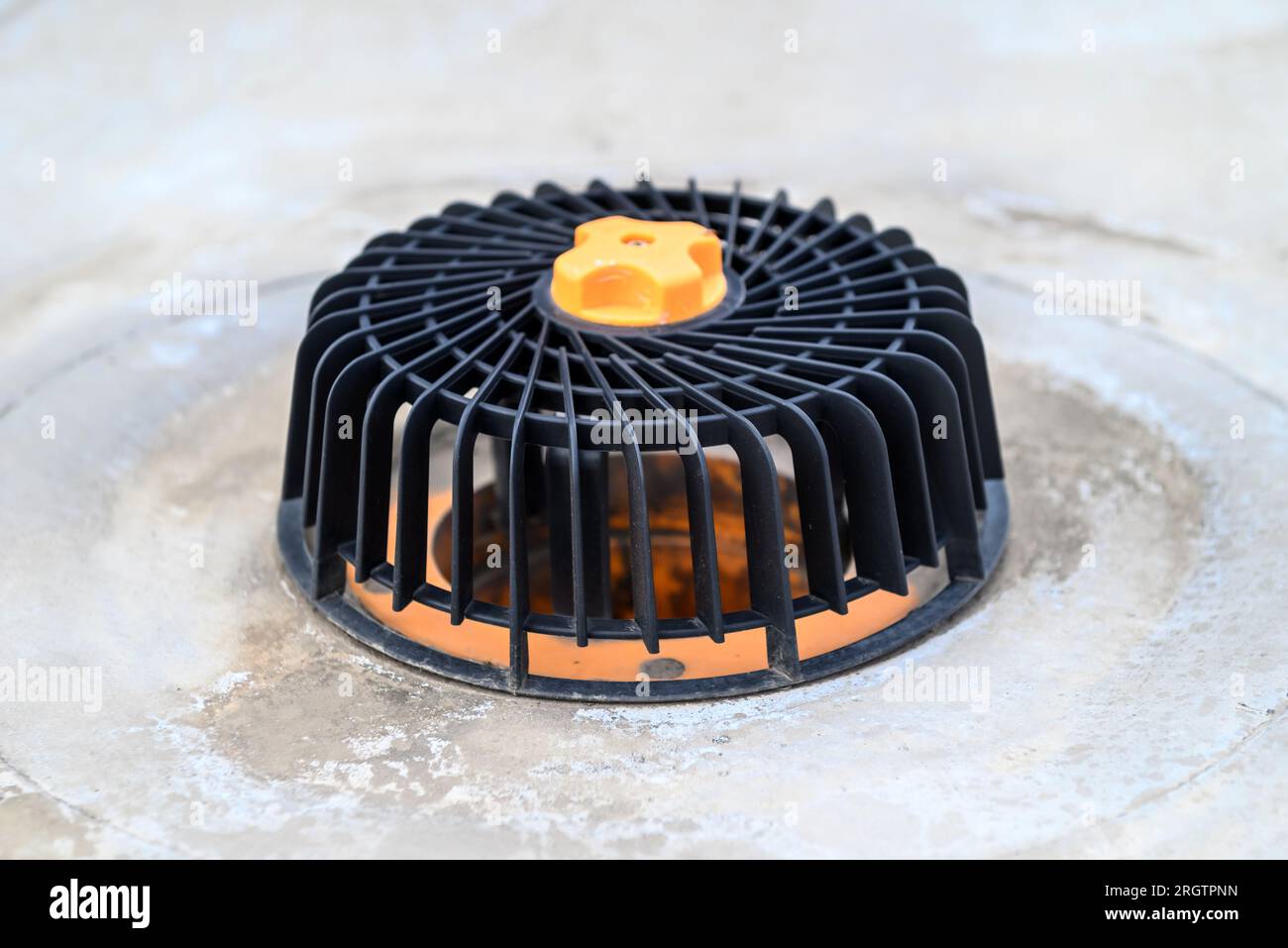 Roof drain with vents on the surface of a flat roof Stock Photo Alamy