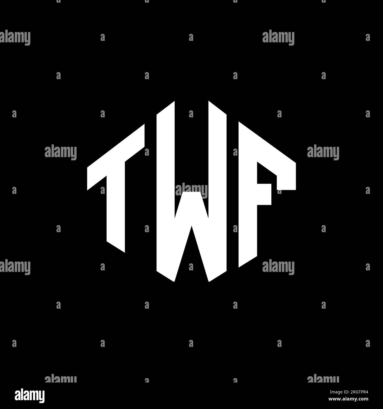 TWF letter logo design with polygon shape. TWF polygon and cube shape