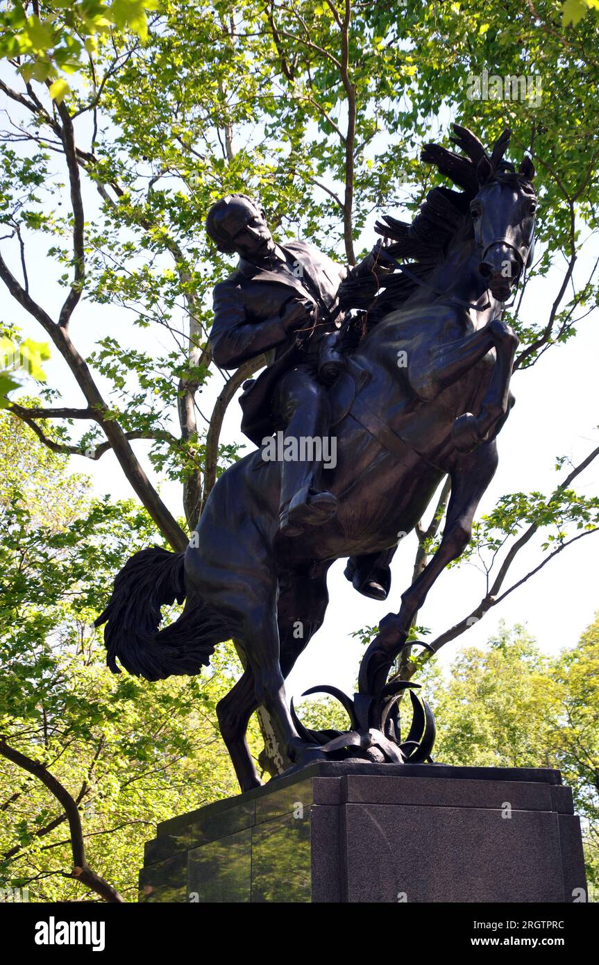 Equestrian statue of Jose Marti (Central Park) Stock Photo
