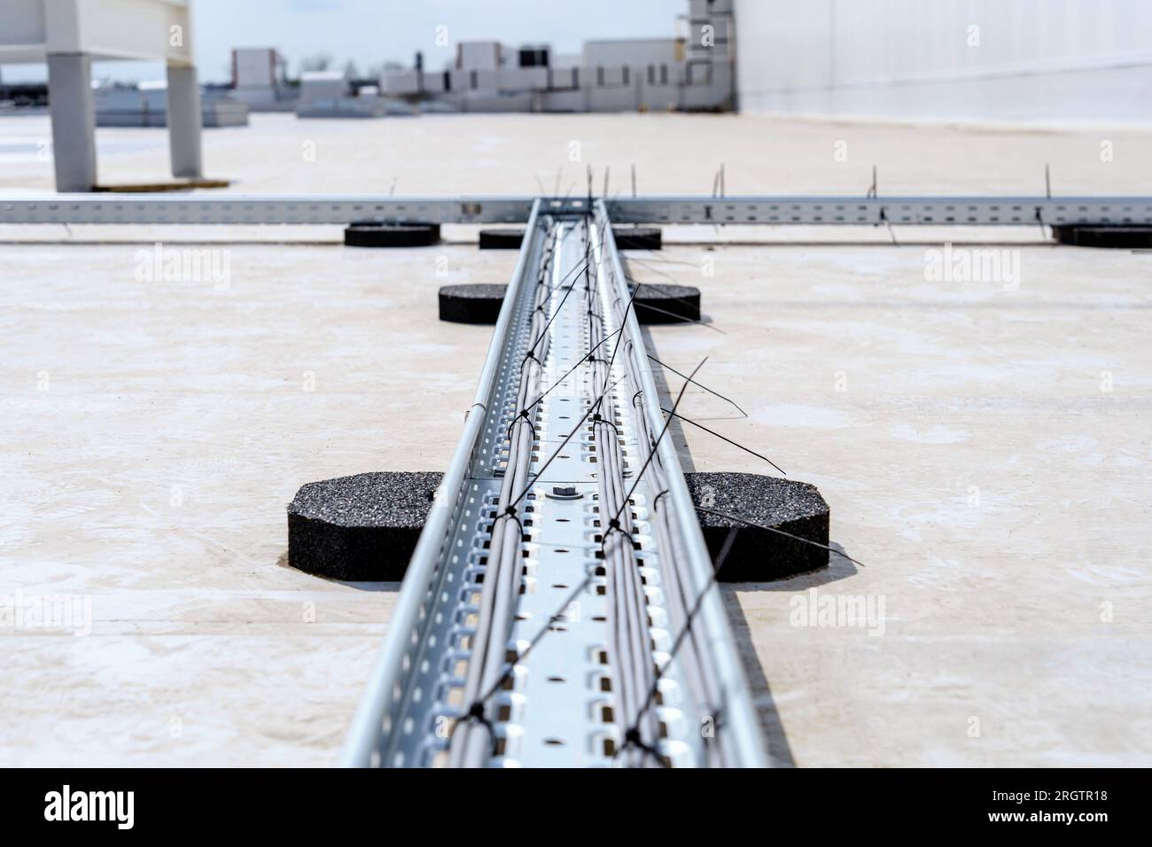 Cable tray for laying and protecting cables and wires Stock Photo Alamy
