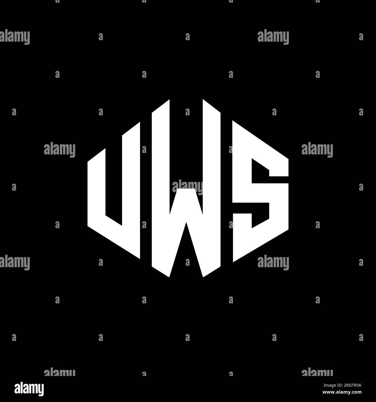 UWS letter logo design with polygon shape. UWS polygon and cube shape logo design. UWS hexagon