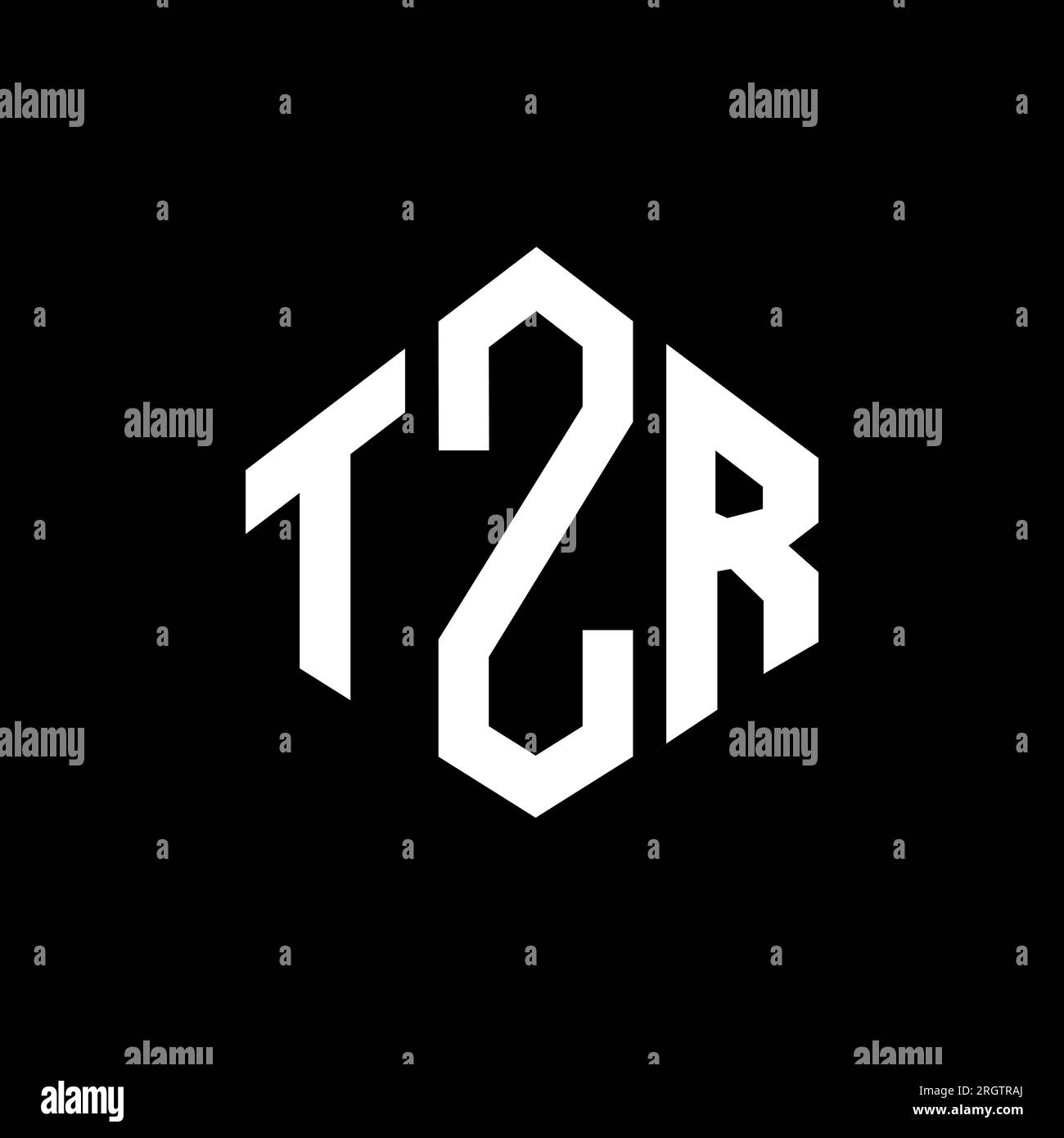 TZR letter logo design with polygon shape. TZR polygon and cube shape logo design. TZR hexagon vector logo template white and black colors. TZR monogr Stock Vector