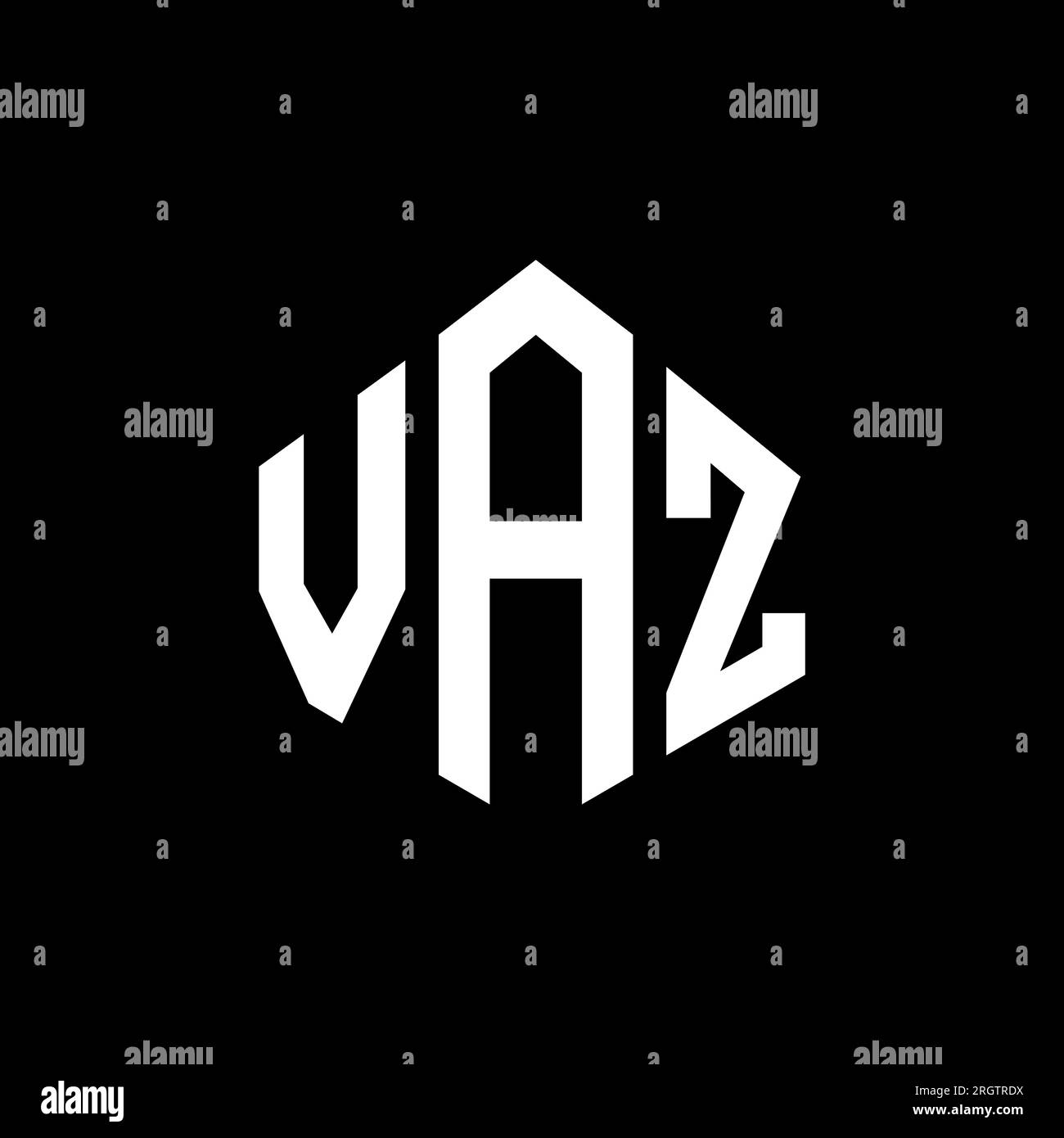 VAZ letter logo design with polygon shape. VAZ polygon and cube shape