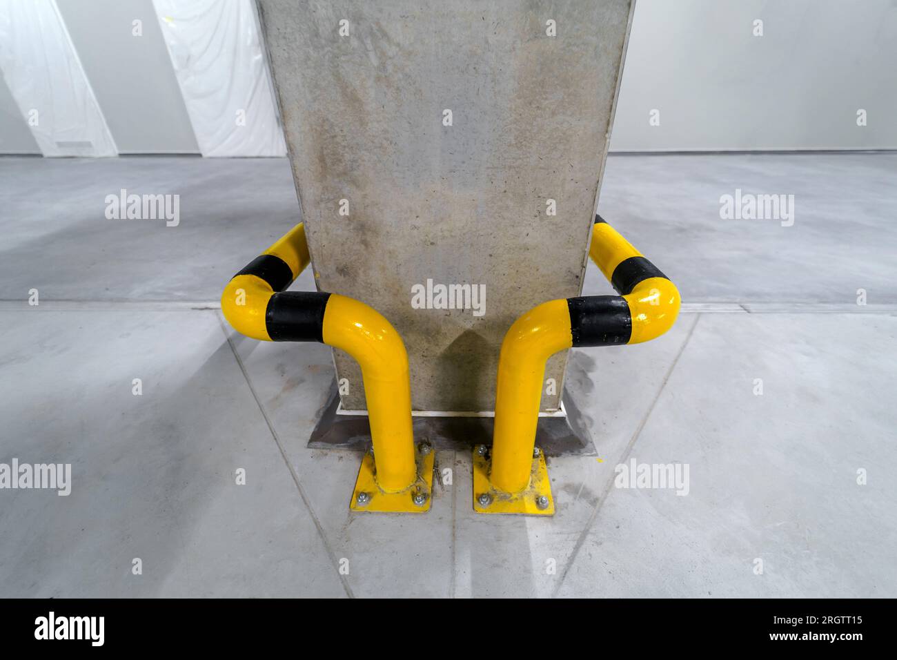 Metal bumpers for the warehouse. Protection of walls, columns and