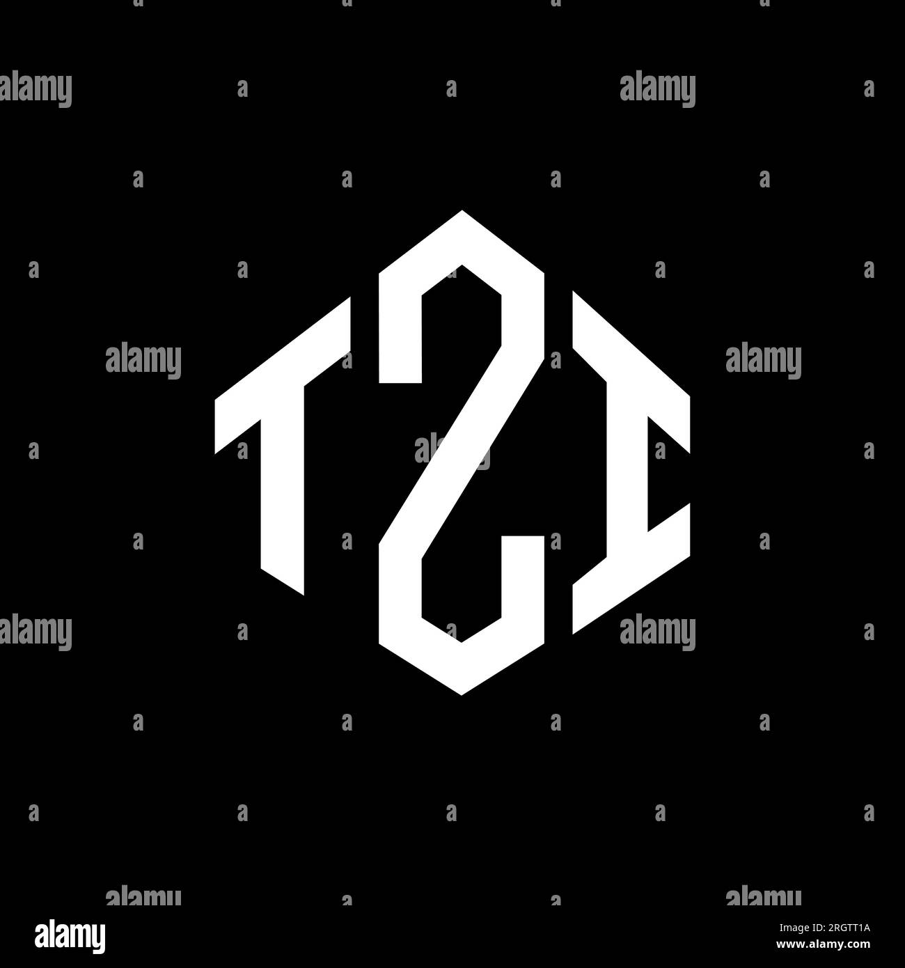 TZI letter logo design with polygon shape. TZI polygon and cube shape logo design. TZI hexagon vector logo template white and black colors. TZI monogr Stock Vector