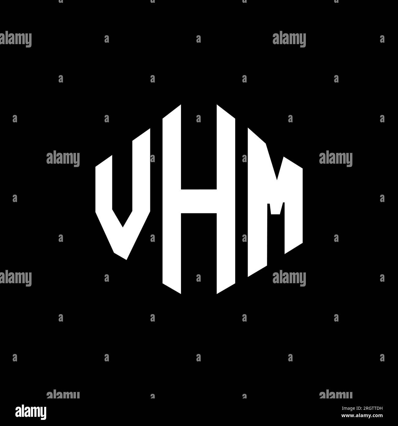 VHM letter logo design with polygon shape. VHM polygon and cube shape logo design. VHM hexagon vector logo template white and black colors. VHM monogr Stock Vector
