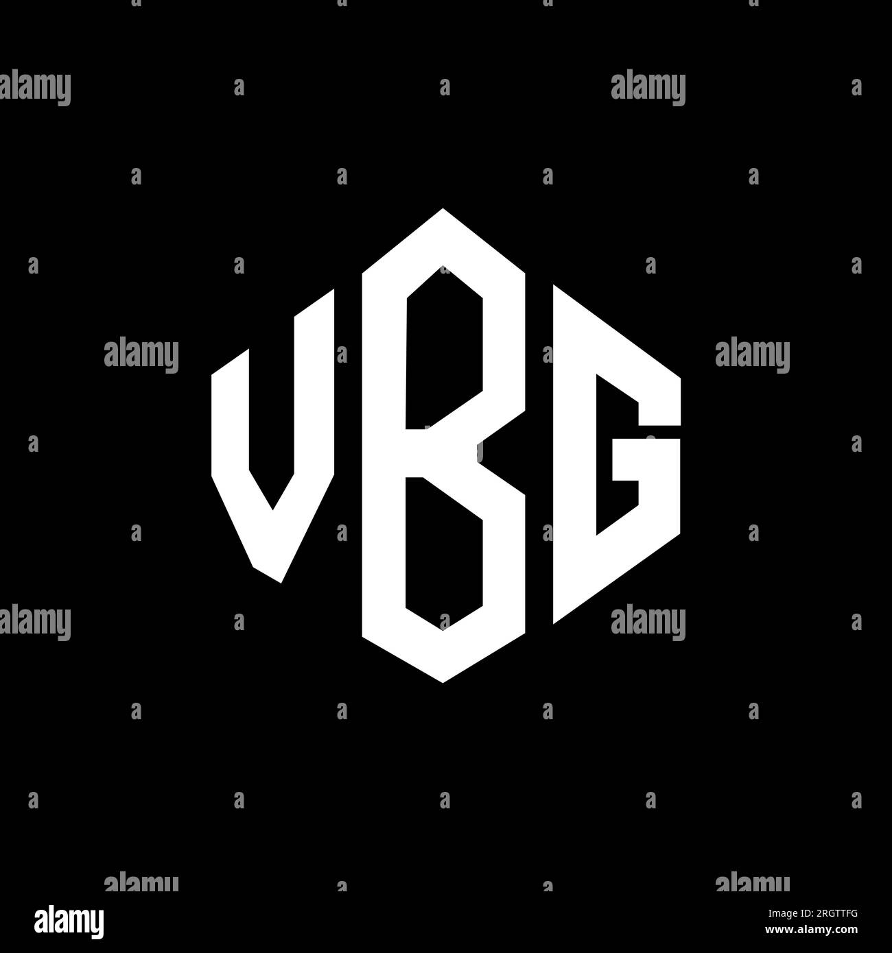 VBG letter logo design with polygon shape. VBG polygon and cube shape logo design. VBG hexagon vector logo template white and black colors. VBG monogr Stock Vector