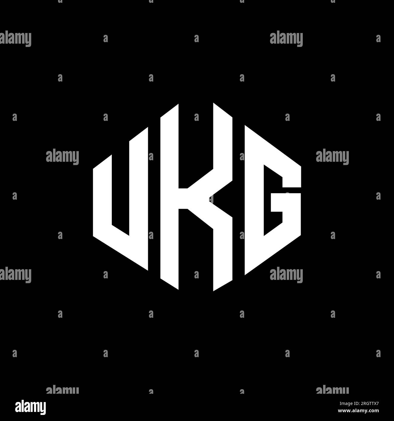 UKG letter logo design with polygon shape. UKG polygon and cube shape