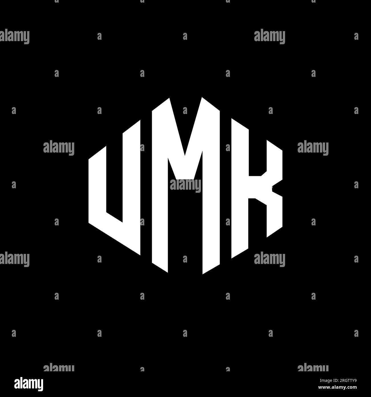 UMK letter logo design with polygon shape. UMK polygon and cube shape