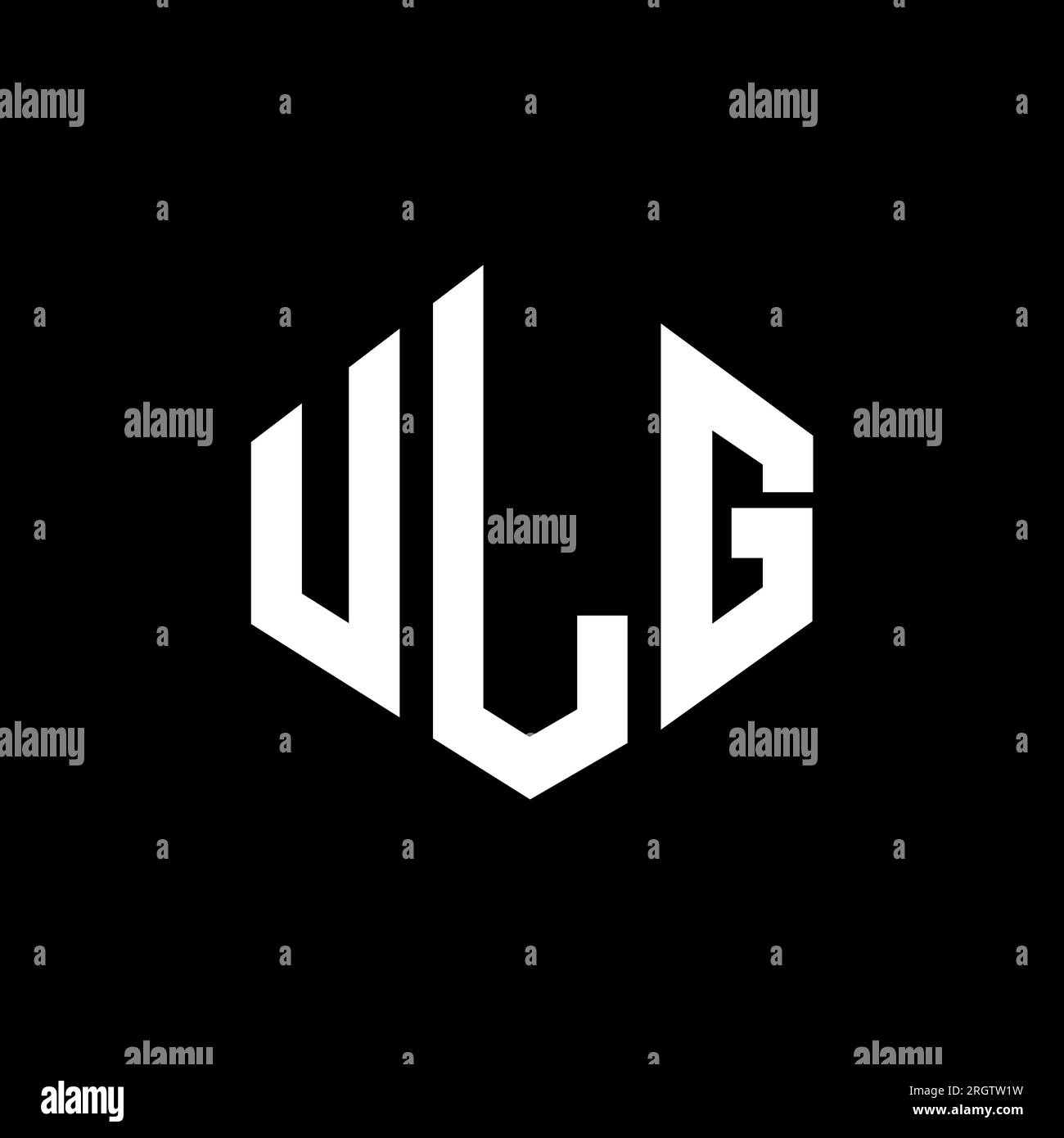 ULG letter logo design with polygon shape. ULG polygon and cube shape logo design. ULG hexagon vector logo template white and black colors. ULG monogr Stock Vector