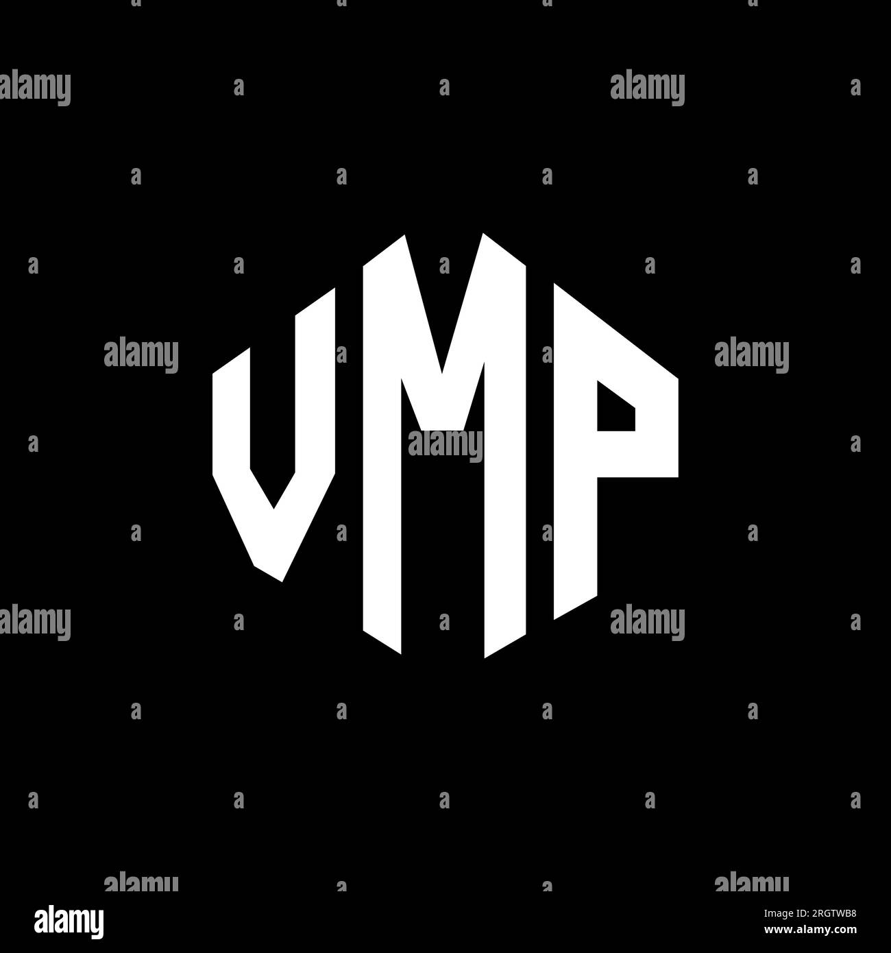VMP letter logo design with polygon shape VMP polygon and cube shape