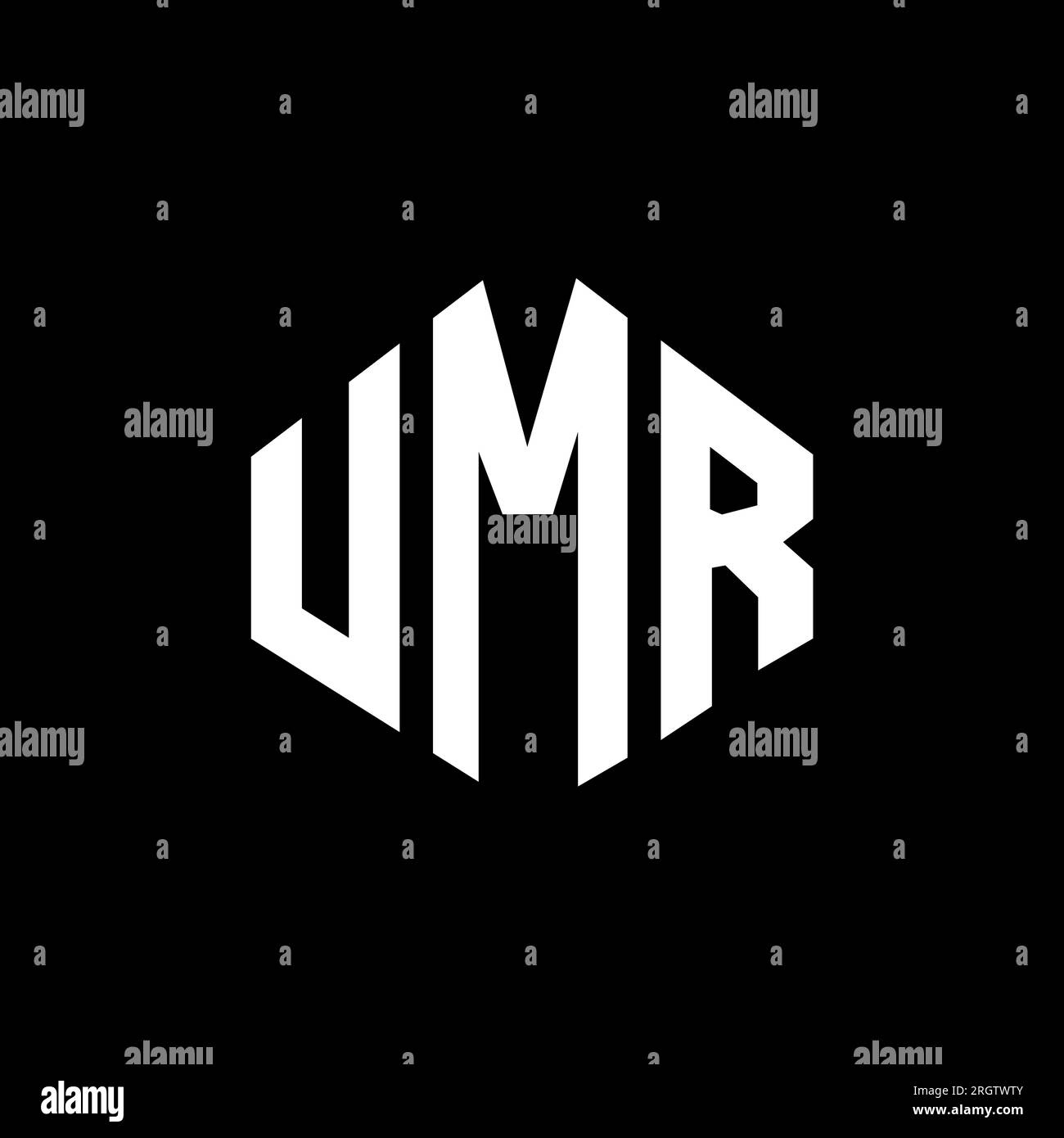 UMR letter logo design with polygon shape. UMR polygon and cube shape