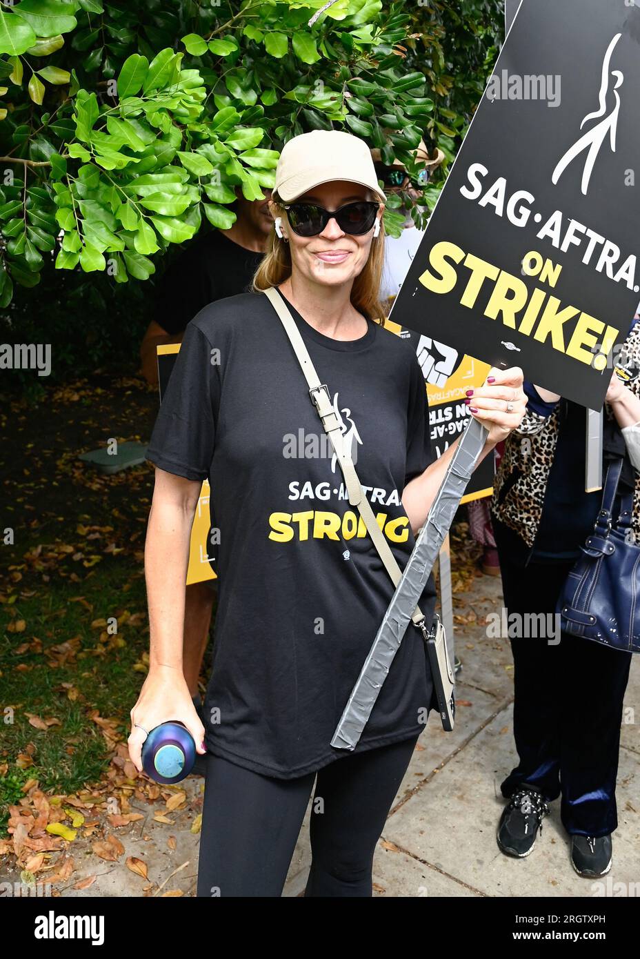 August 11, 2023, Burbank, California, USA: Jeri Ryan seen on the picket