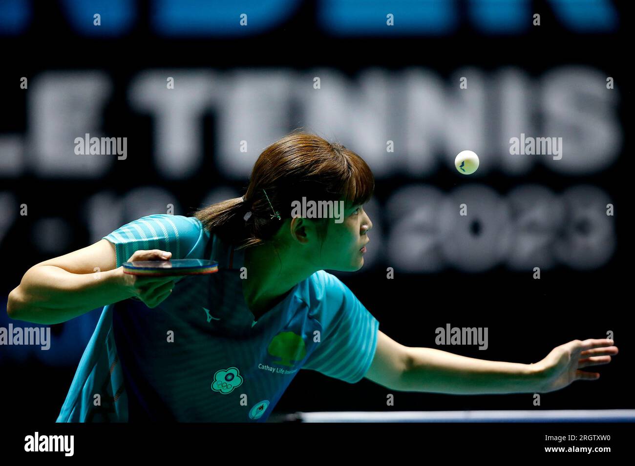 Rio De Janeiro, Brazil. 11th Aug, 2023. Arena Carioca 1 LI Yu-Jhun (CHN) faces Bruna Takahashi (BRA) during the round of 16 of women's singles, of the Table Tennis World Cup (WTT Contender), at Arena Carioca 1, this Friday, 11. 30761 (Satiro Sodré/SPP) Credit: SPP Sport Press Photo. /Alamy Live News Stock Photo