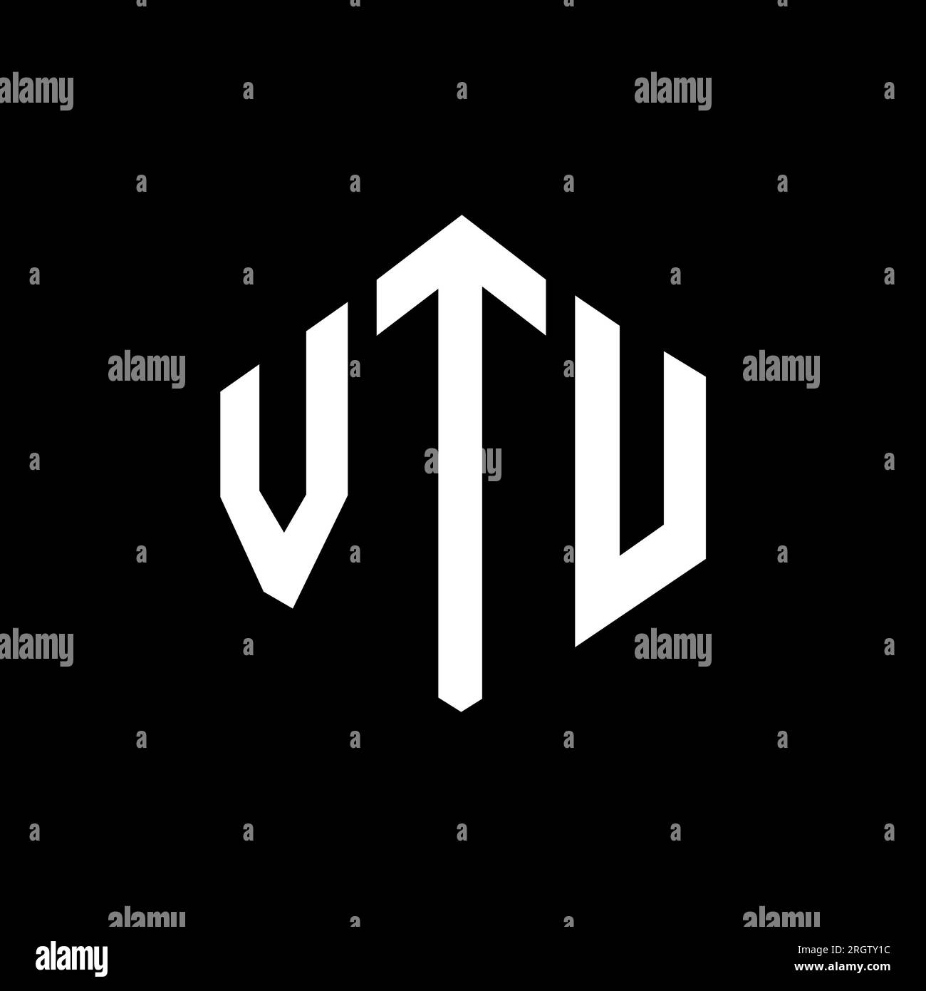 VTU letter logo design with polygon shape. VTU polygon and cube shape ...