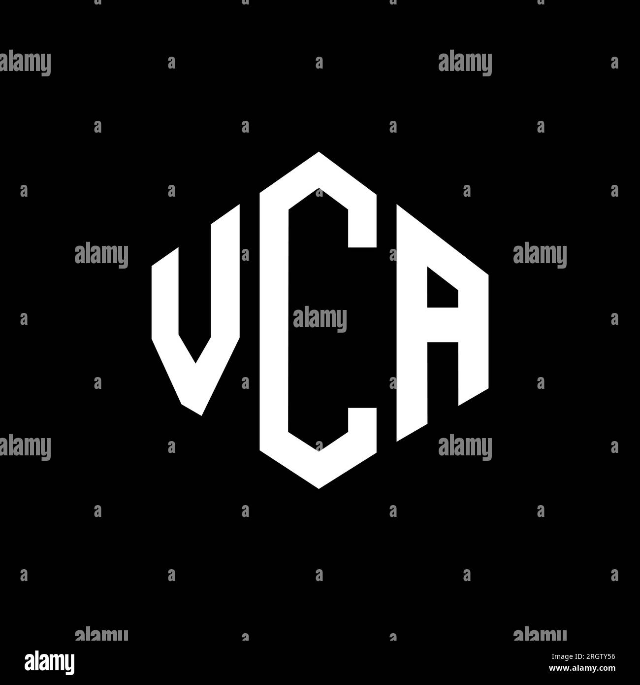 VCA letter logo design with polygon shape. VCA polygon and cube shape
