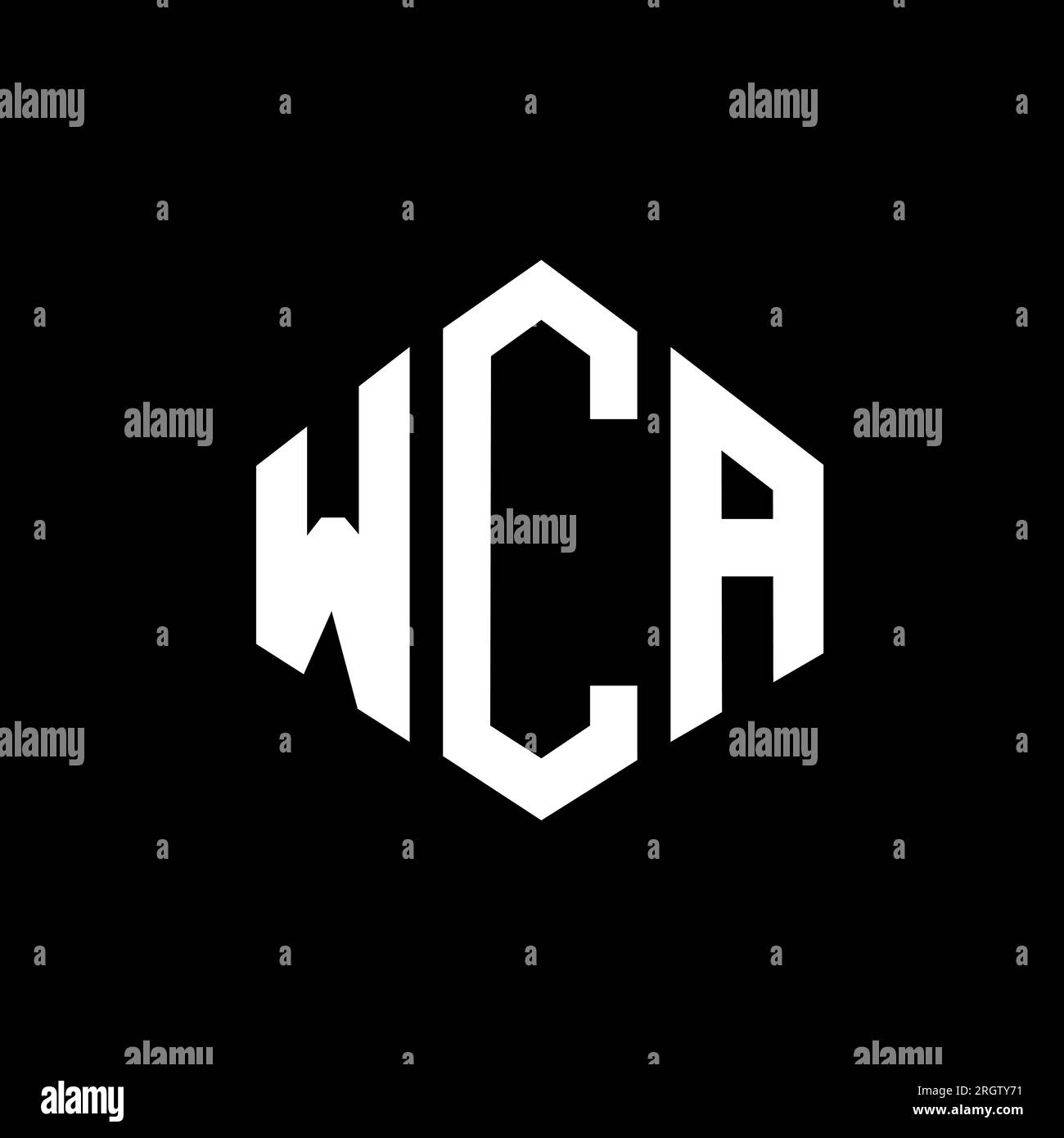 WCA letter logo design with polygon shape. WCA polygon and cube shape