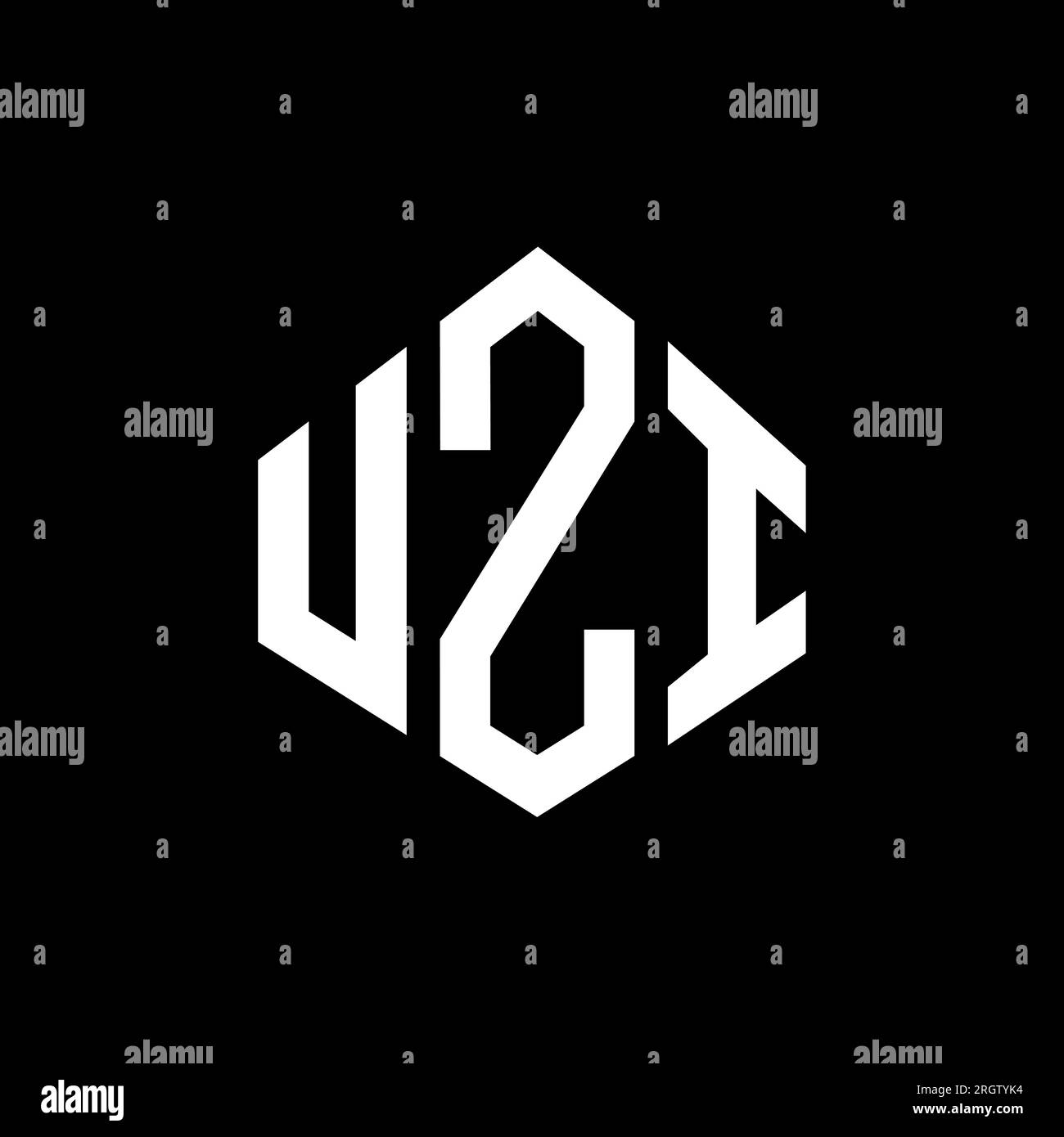 UZI letter logo design with polygon shape. UZI polygon and cube shape ...