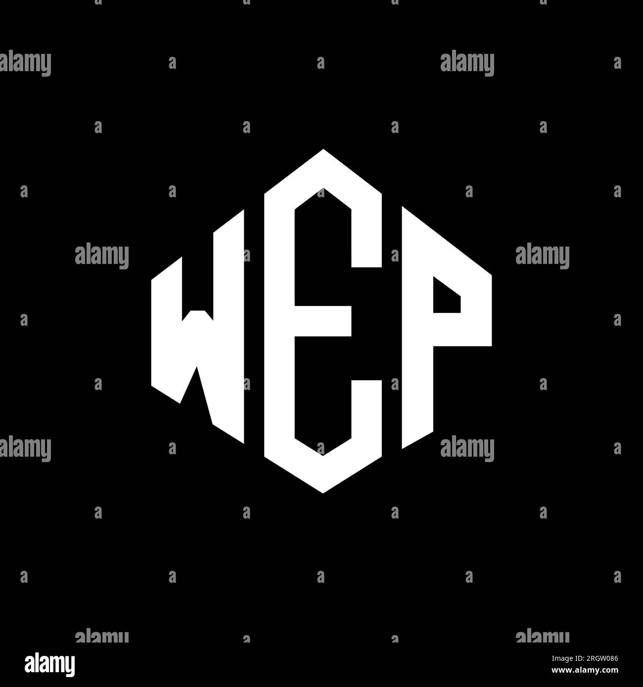 WEP letter logo design with polygon shape. WEP polygon and cube shape