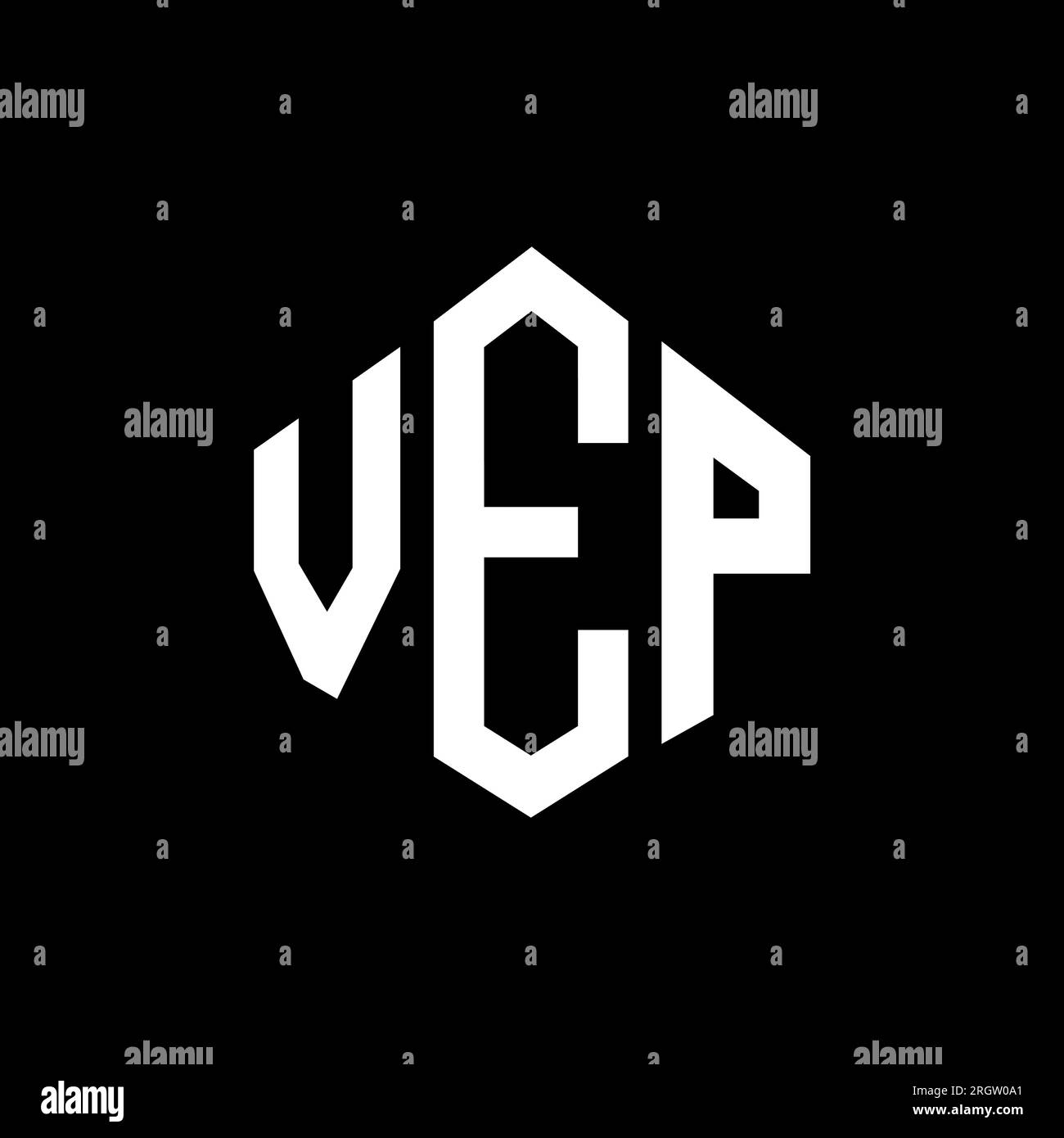 VEP letter logo design with polygon shape. VEP polygon and cube shape