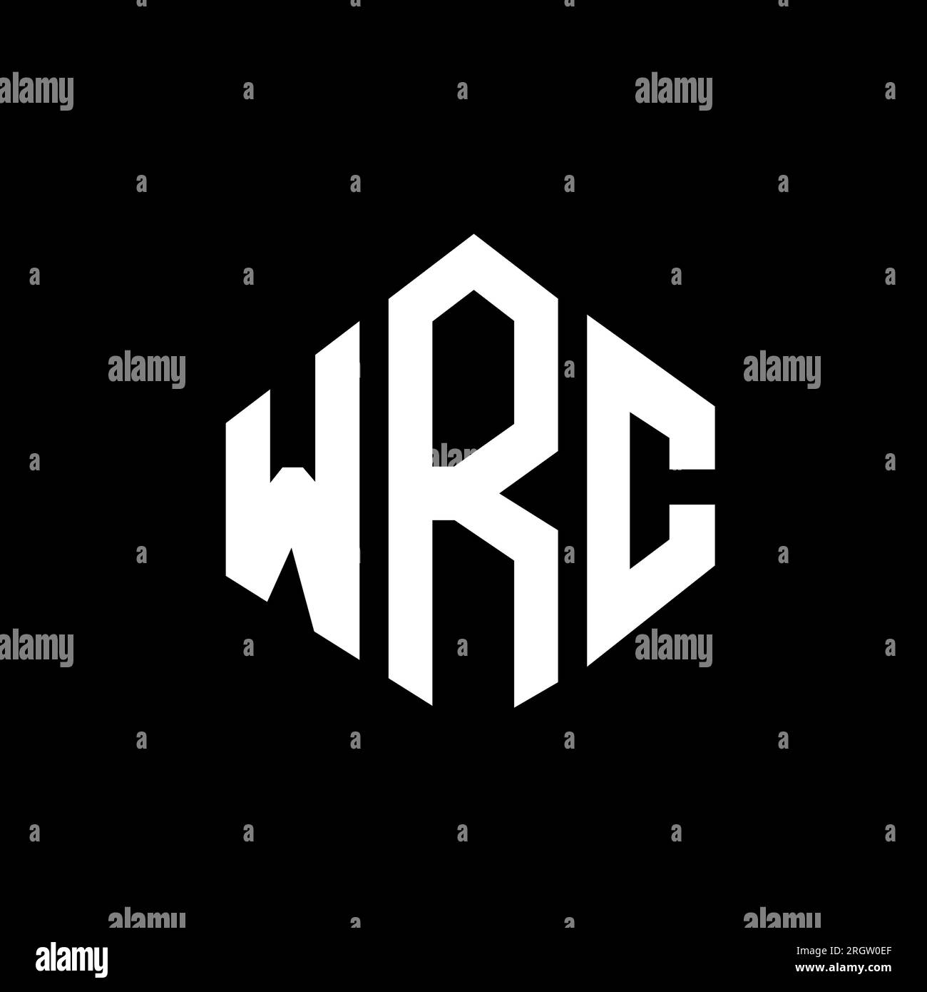 WRC letter logo design with polygon shape. WRC polygon and cube shape ...