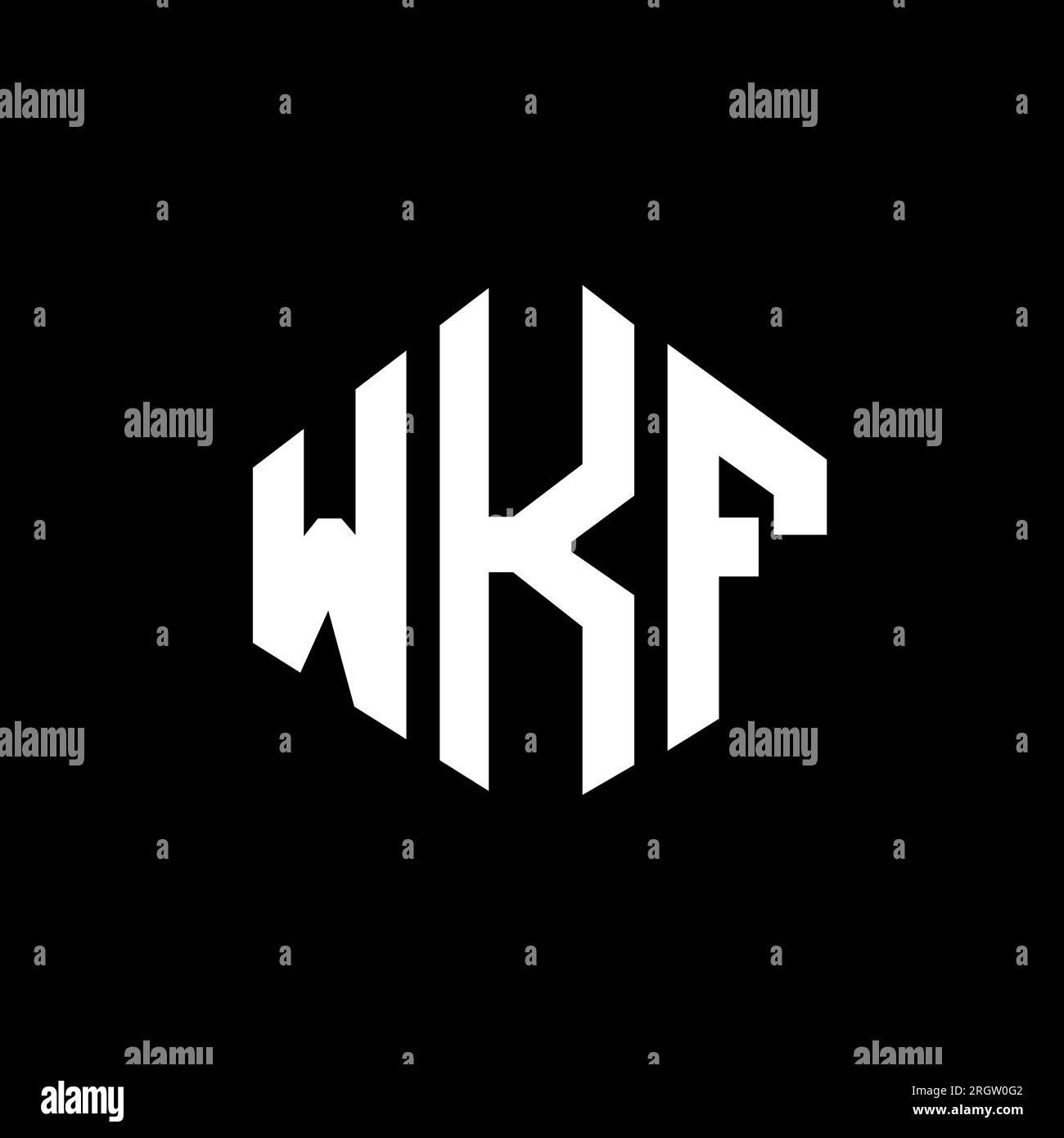 WKF letter logo design with polygon shape. WKF polygon and cube shape