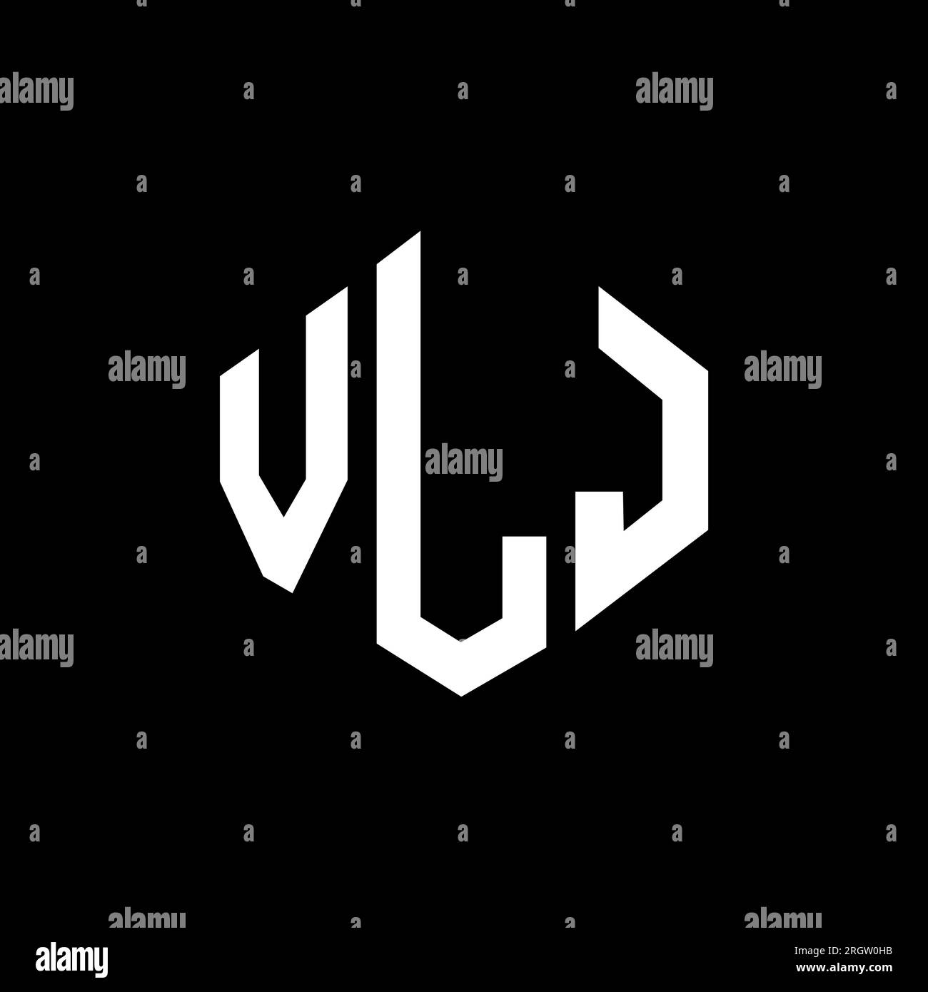 VLJ letter logo design with polygon shape. VLJ polygon and cube shape logo design. VLJ hexagon vector logo template white and black colors. VLJ monogr Stock Vector