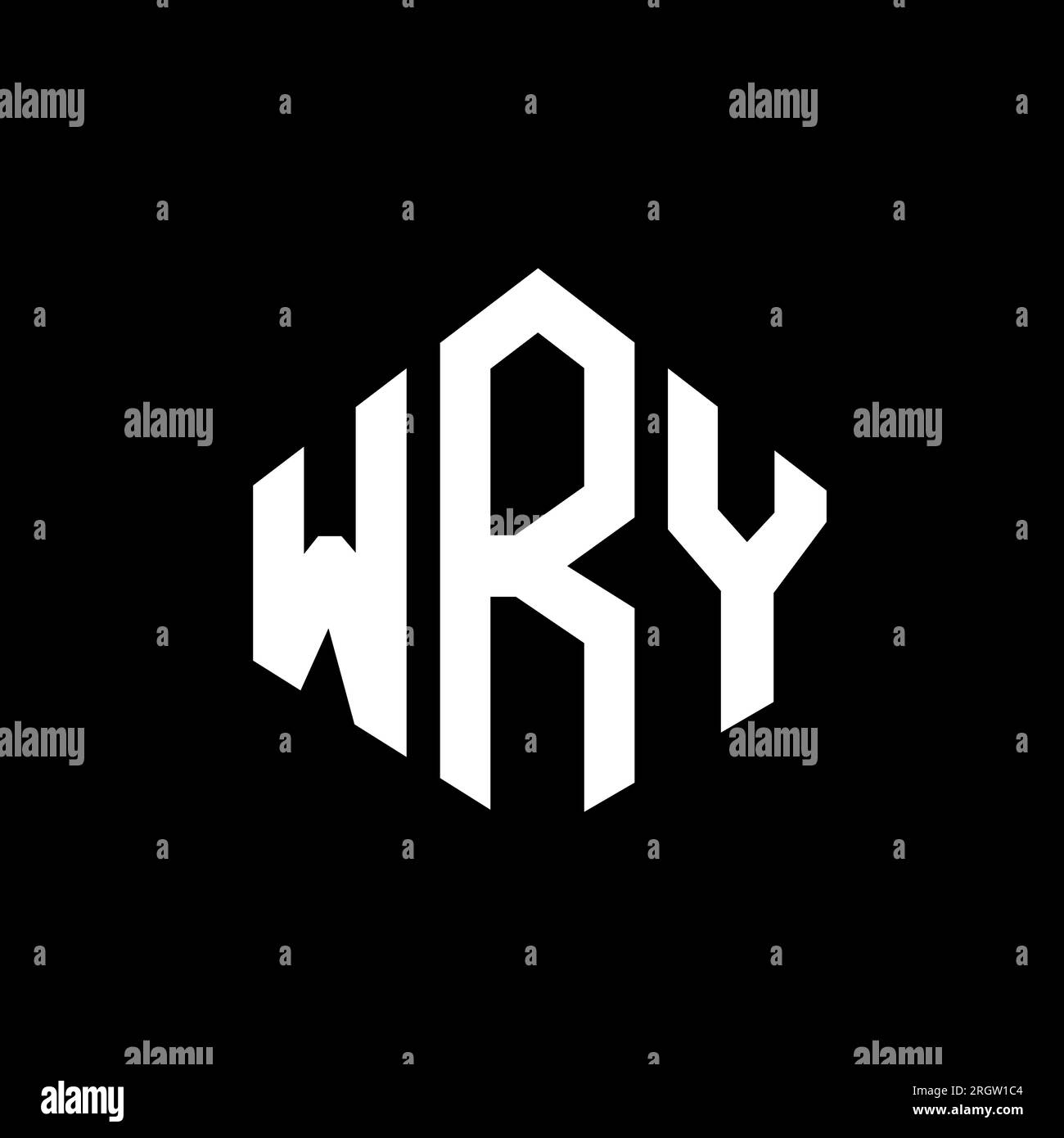 WRY letter logo design with polygon shape. WRY polygon and cube shape ...