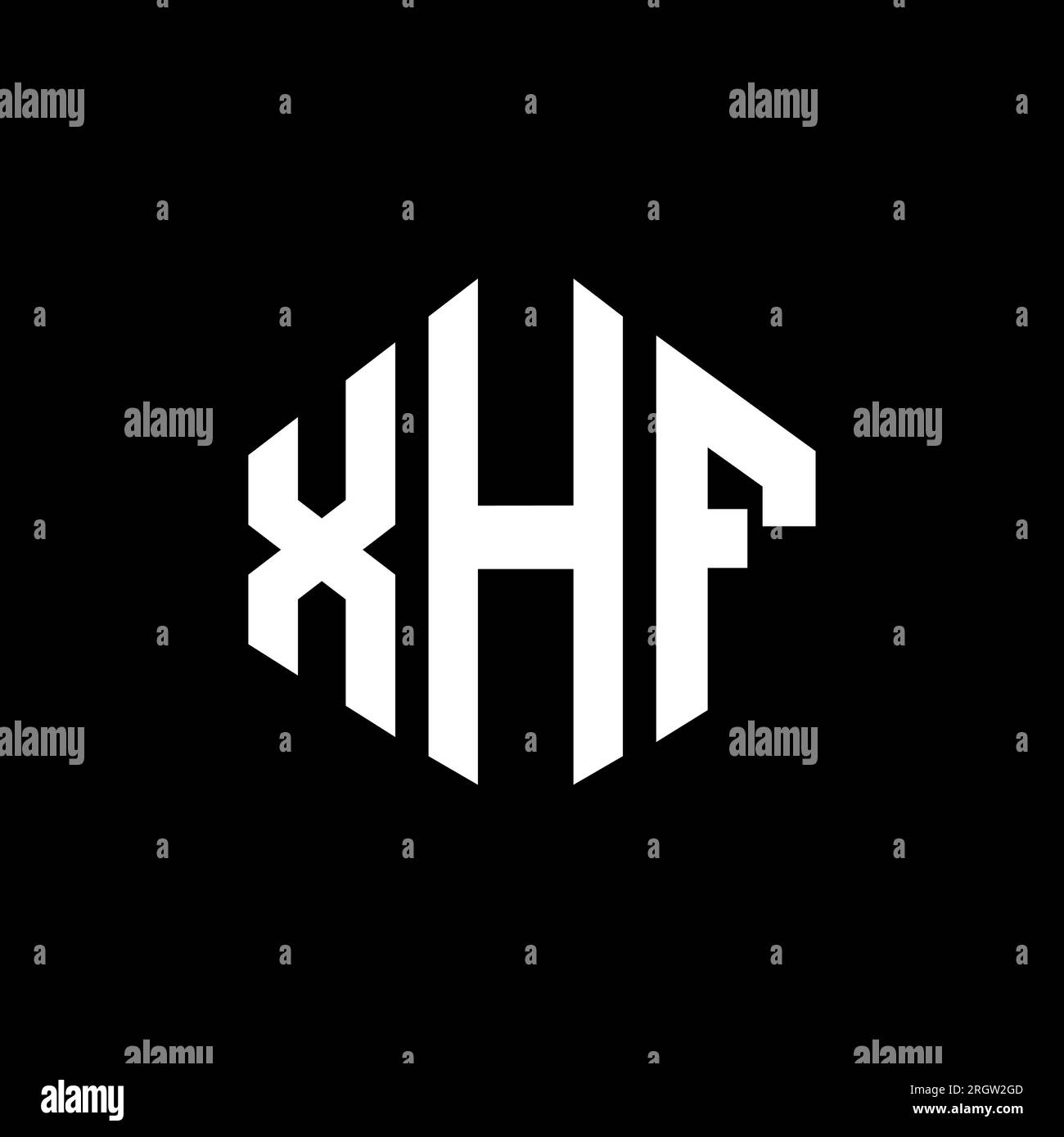 XHF letter logo design with polygon shape. XHF polygon and cube shape logo design. XHF hexagon vector logo template white and black colors. XHF monogr Stock Vector
