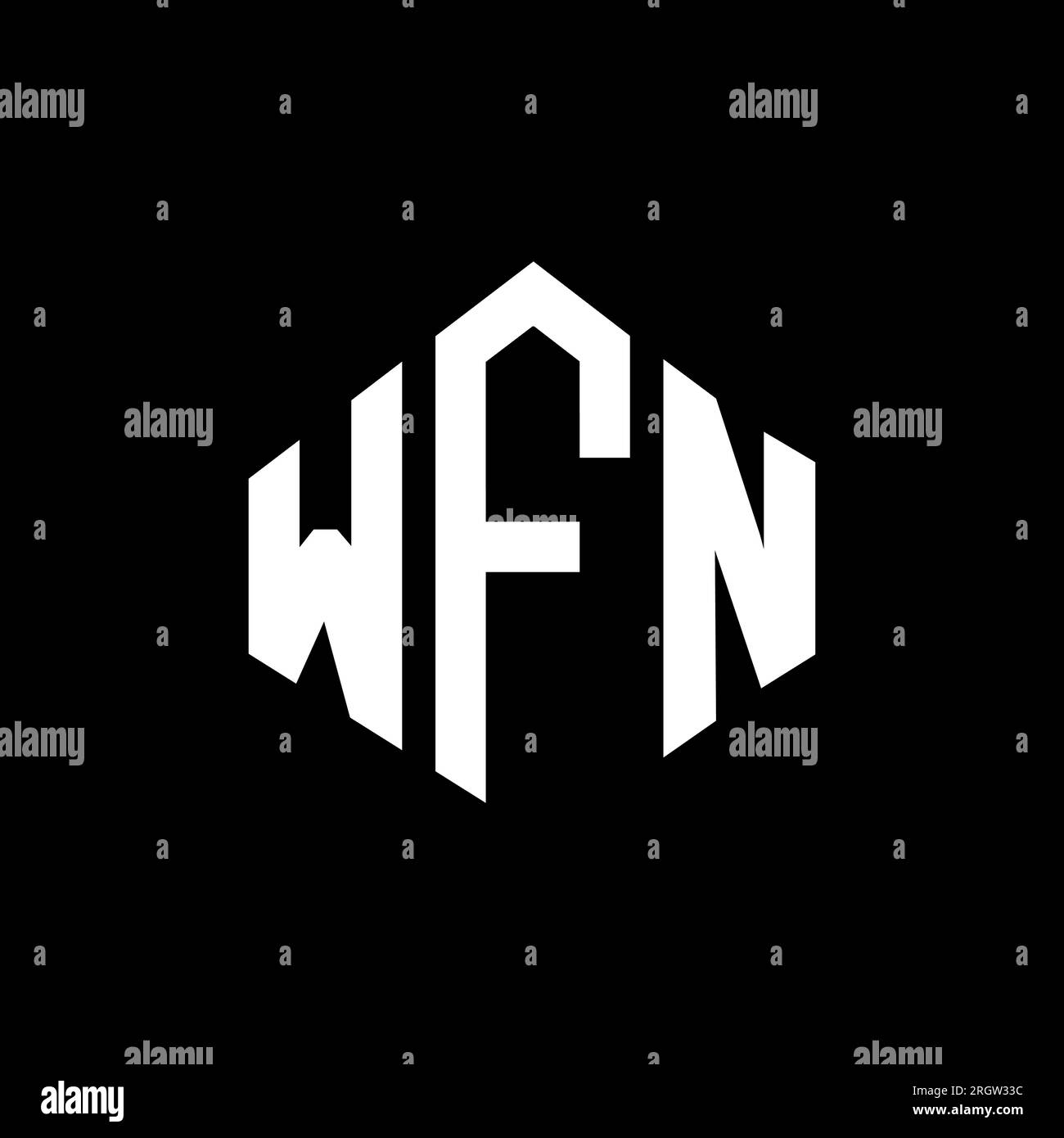 WFN letter logo design with polygon shape. WFN polygon and cube shape ...