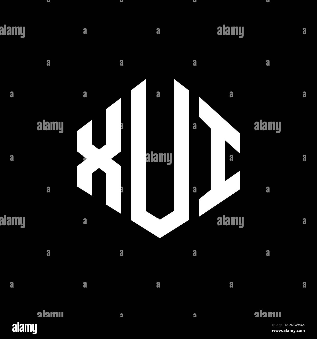 XUI letter logo design with polygon shape. XUI polygon and cube shape ...