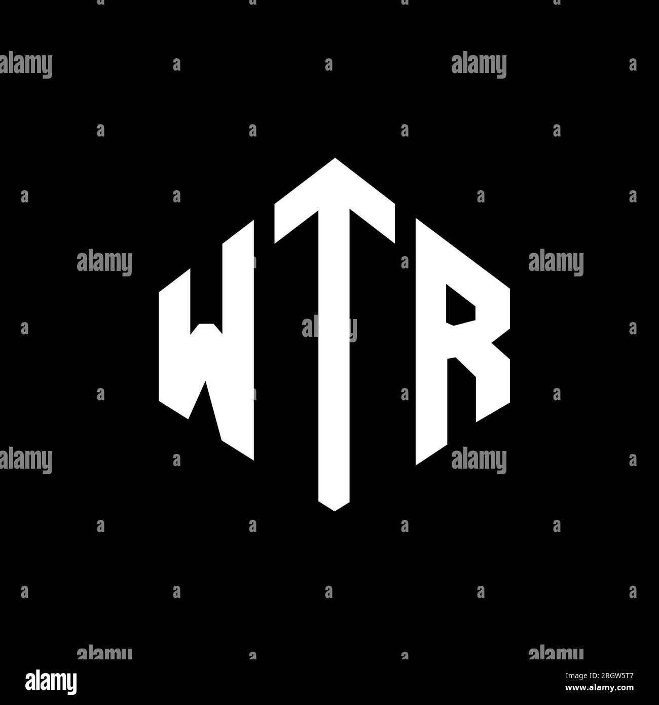 WTR letter logo design with polygon shape. WTR polygon and cube shape